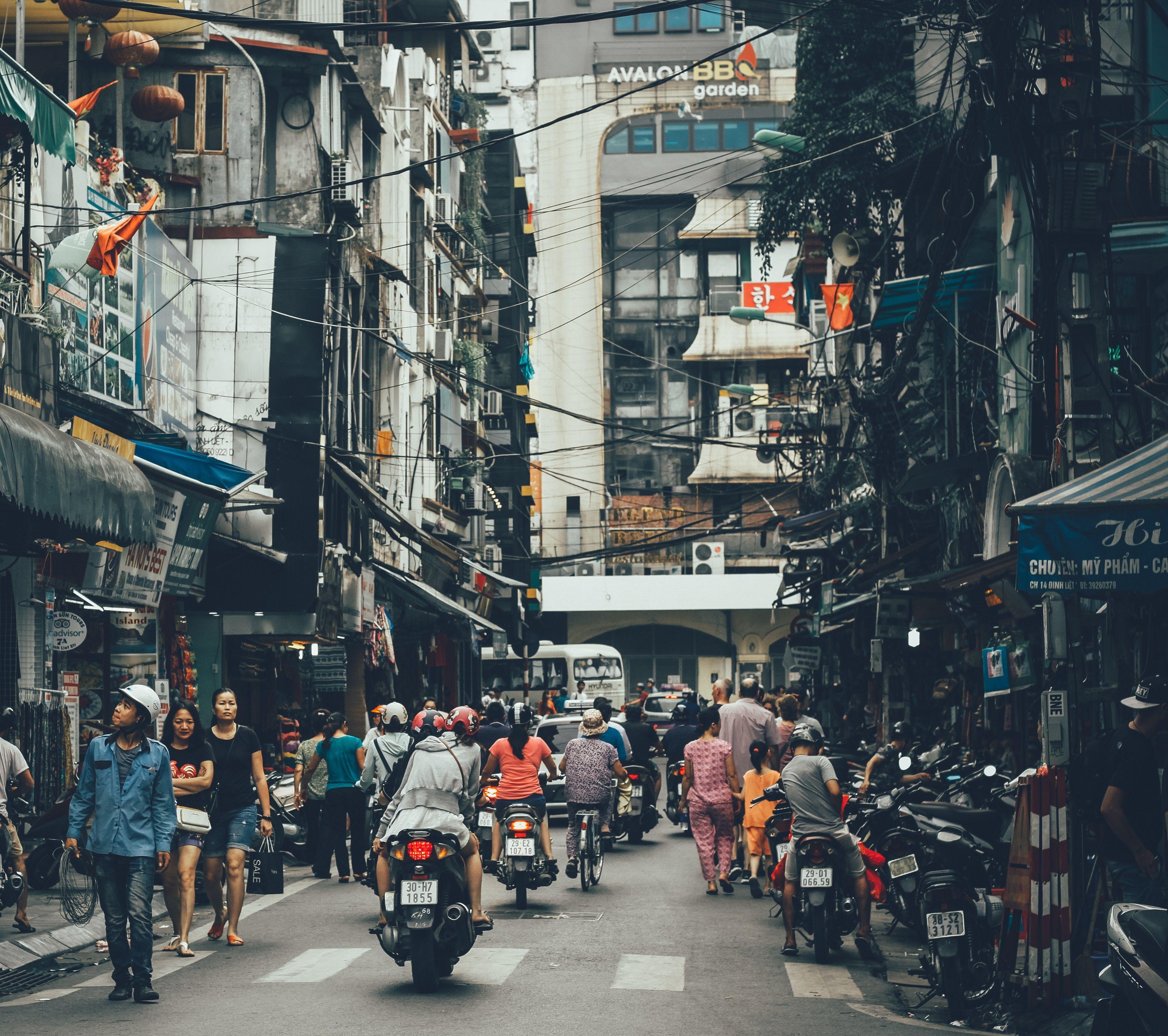 3570x3168 3570x3168 #asian street, #motorbike, #busy street