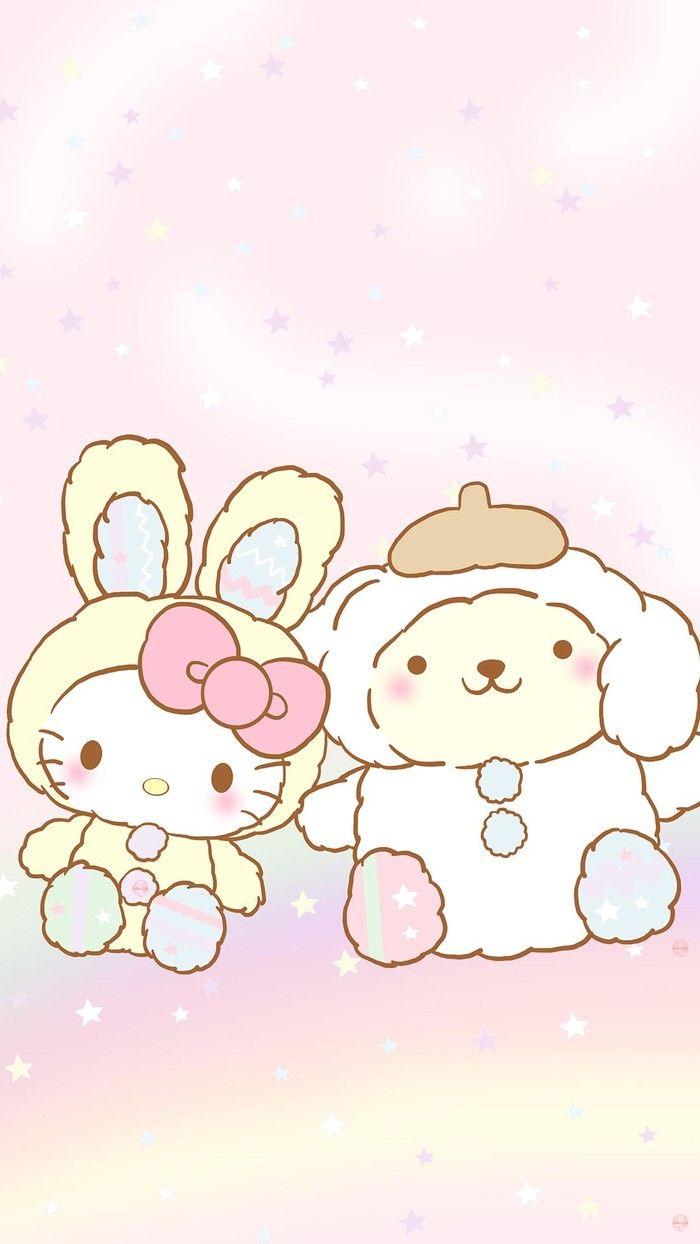 700x1244 Kitty and pompompurin. Wallpaper :). Kitty, Sanrio