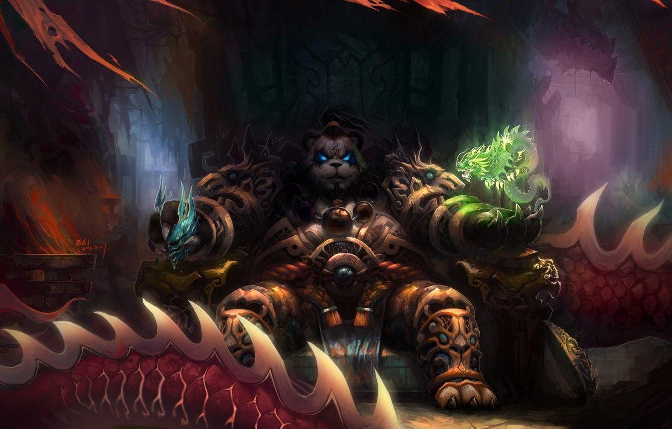 1332x850 Photo Wallpaper Magic, Dragons, Art, Panda, World Of Wow