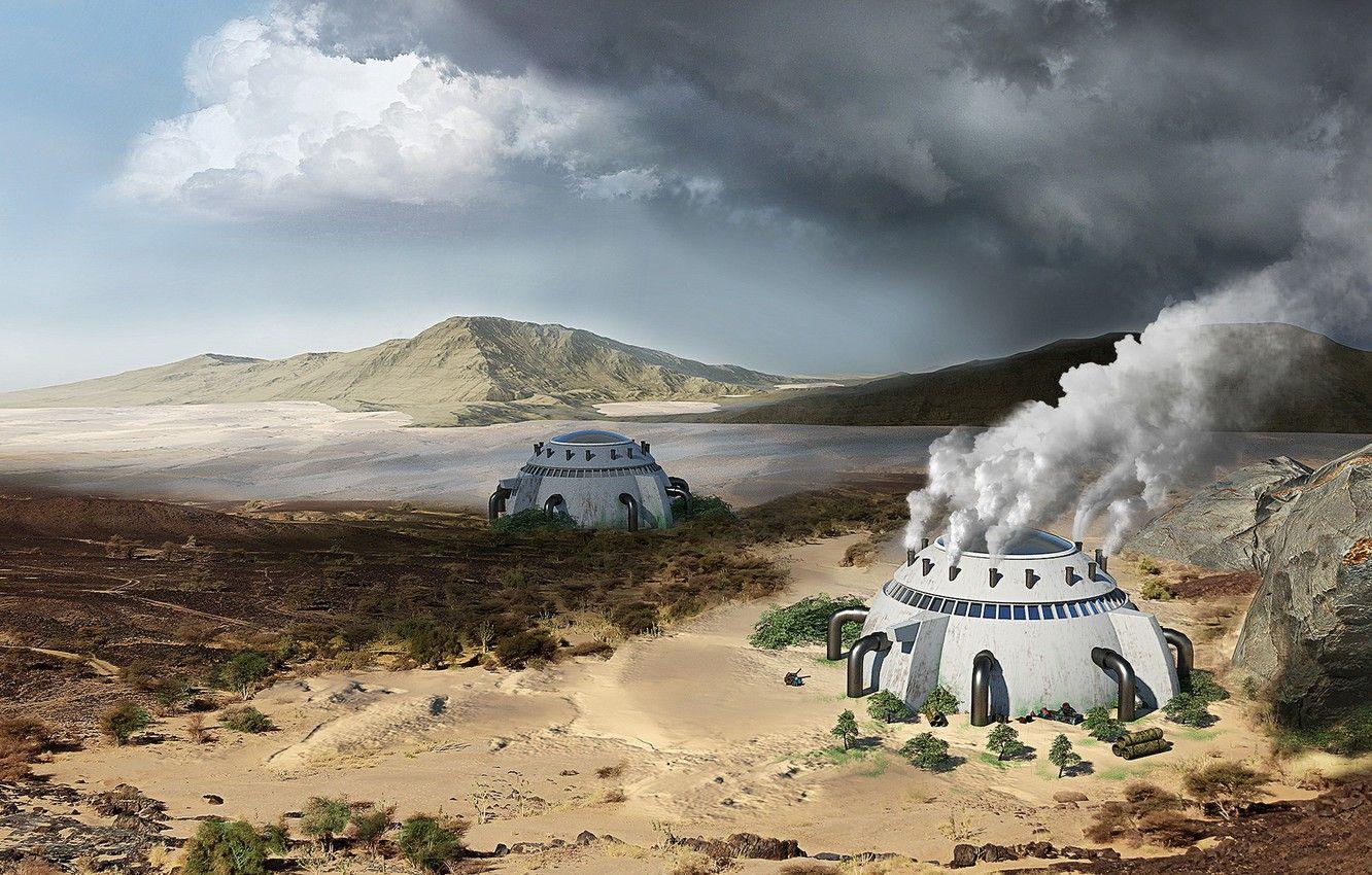 1332x850 Wallpaper mountains, facilities, climate change, desert retouching