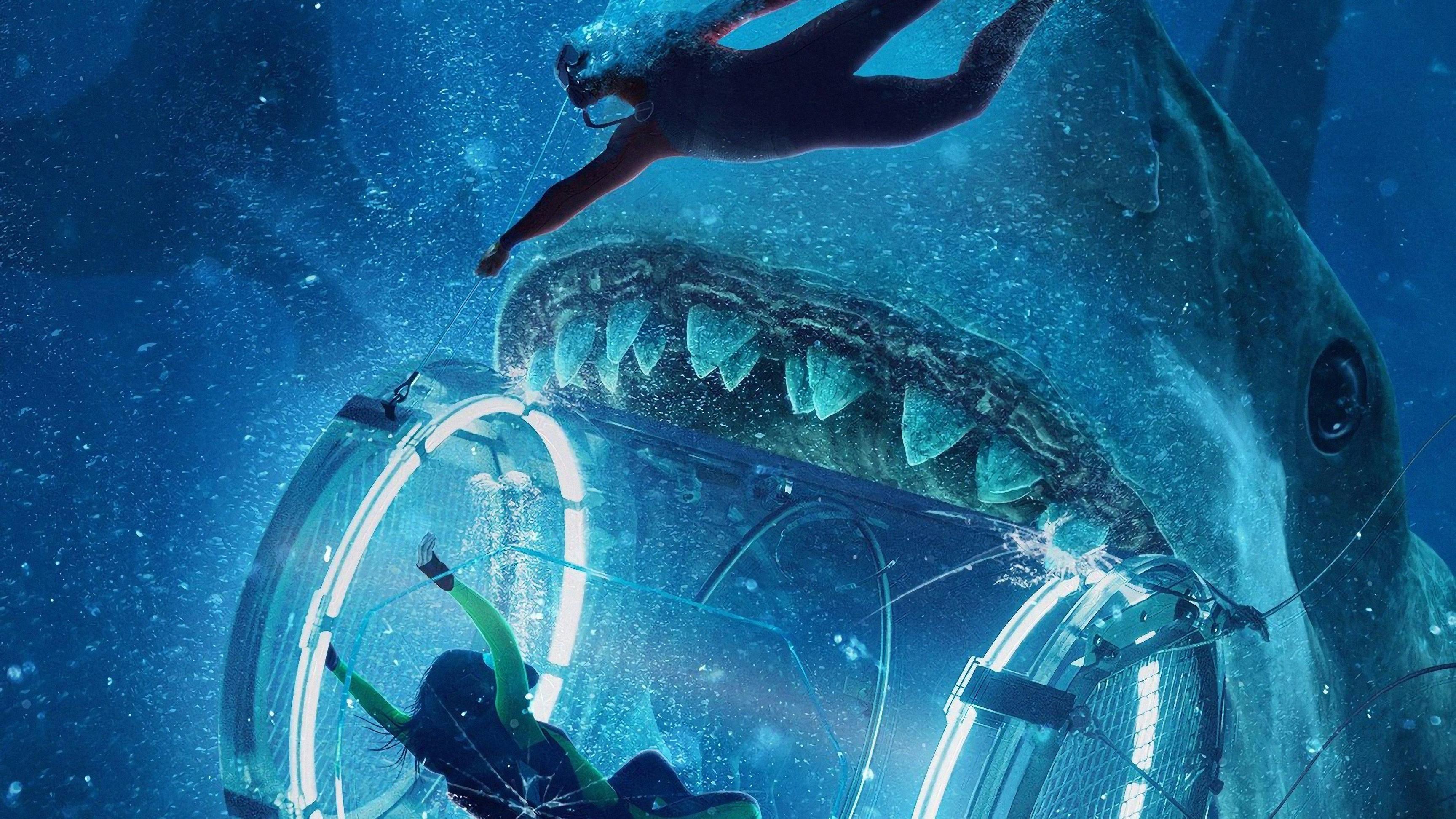3840x2160 The Meg Movie Megalodon Shark 4K