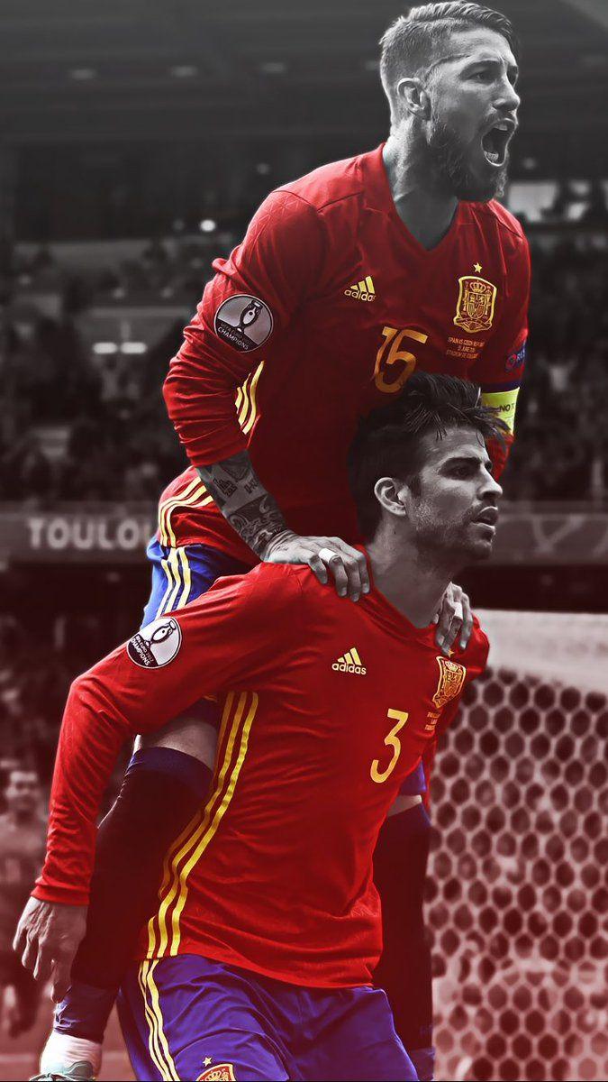 675x1200 on Twitter: Sergio Ramos & Gerard Pique HD Spain Wallpaper