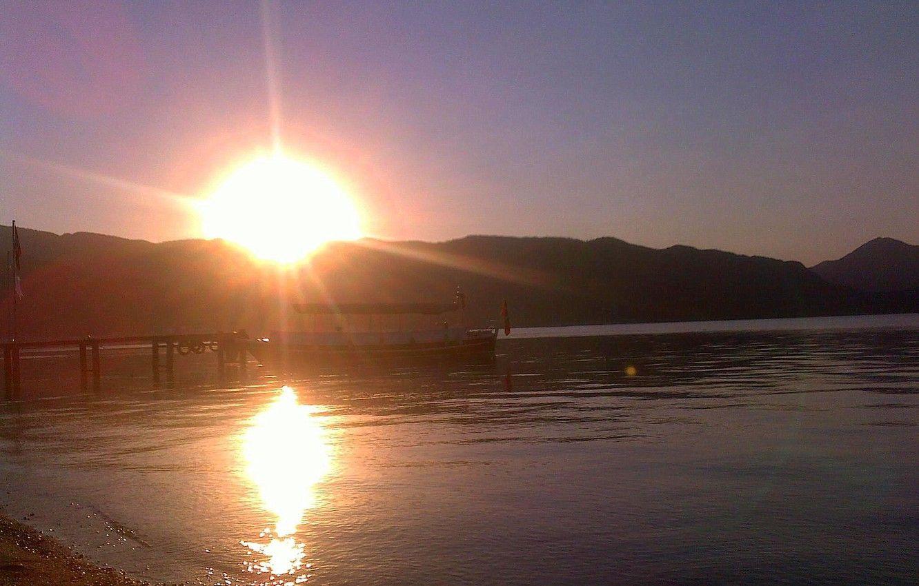 1332x850 Wallpaper sea, sun, sunrise, Turkey, Marmaris image for desktop