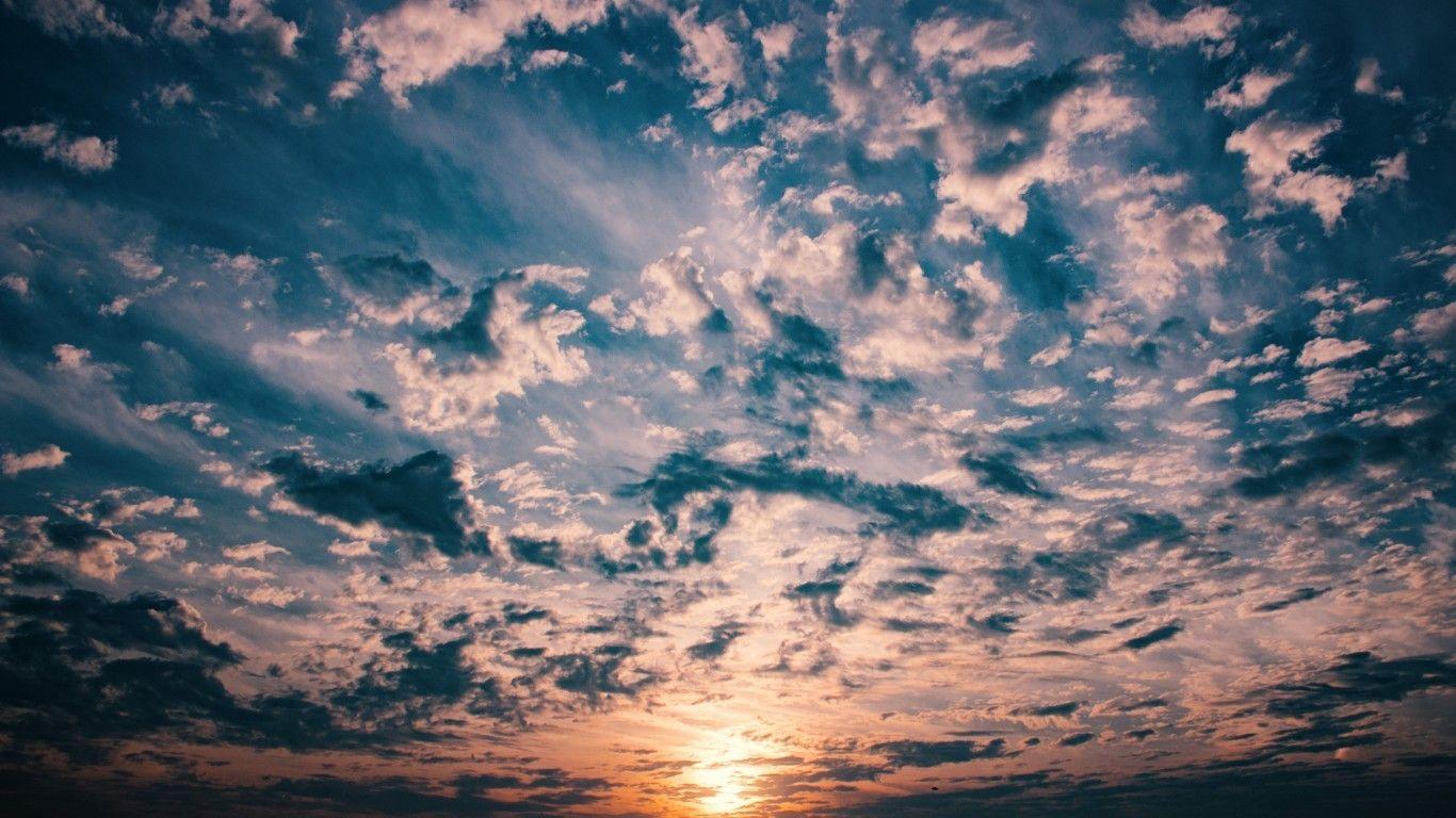 1366x768 Download 1366x768 Sunset, Clouds Wallpaper for Laptop, Notebook