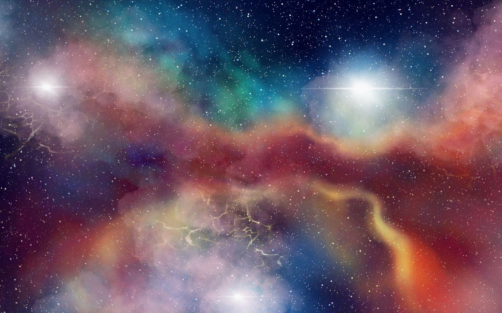 1680x1050 Galaxy, Stars, Clouds, Space, Colorful, Wallpaper
