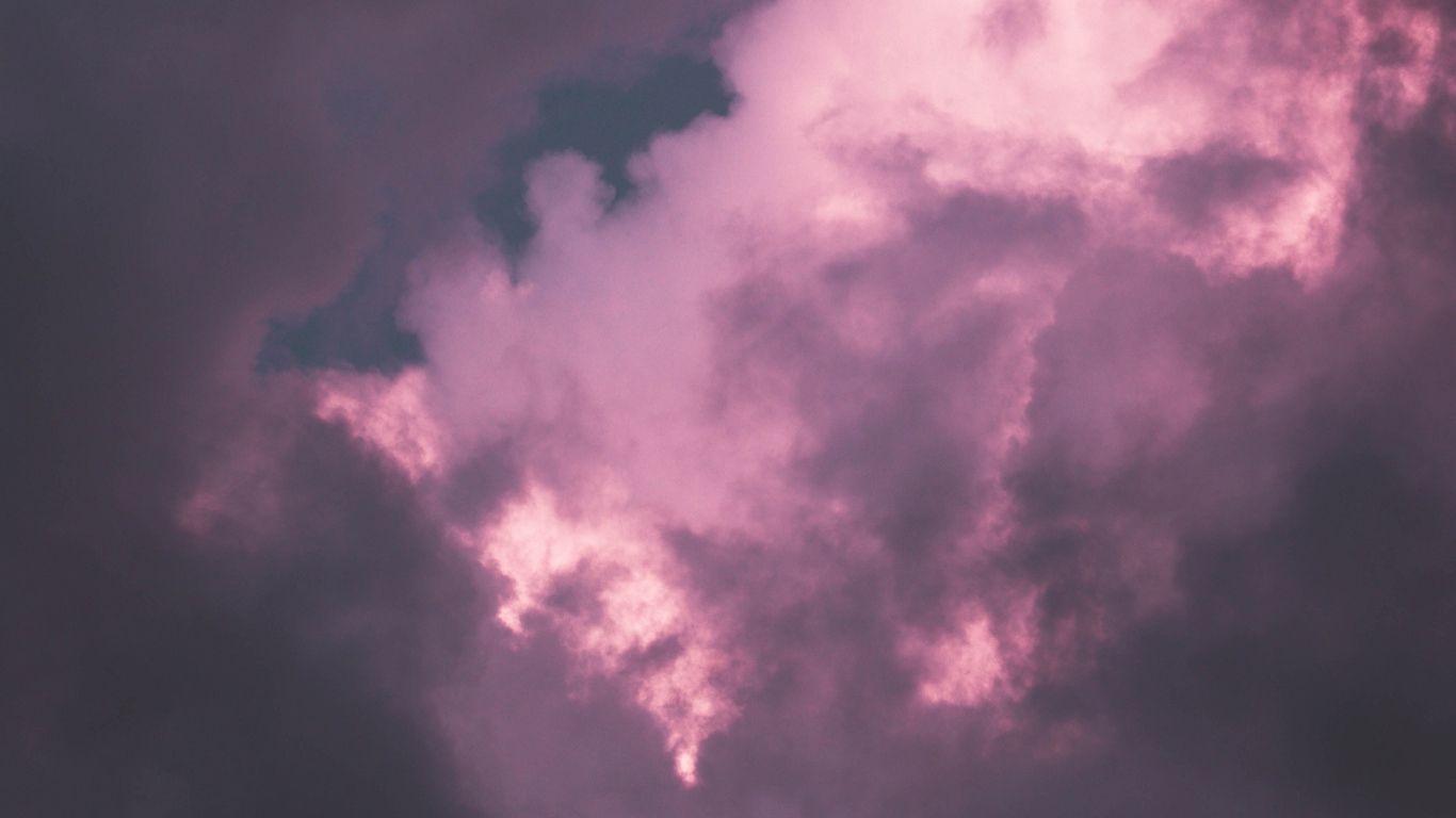 1366x768 Download wallpaper 1366x768 clouds, sky, purple, shade, atmosphere