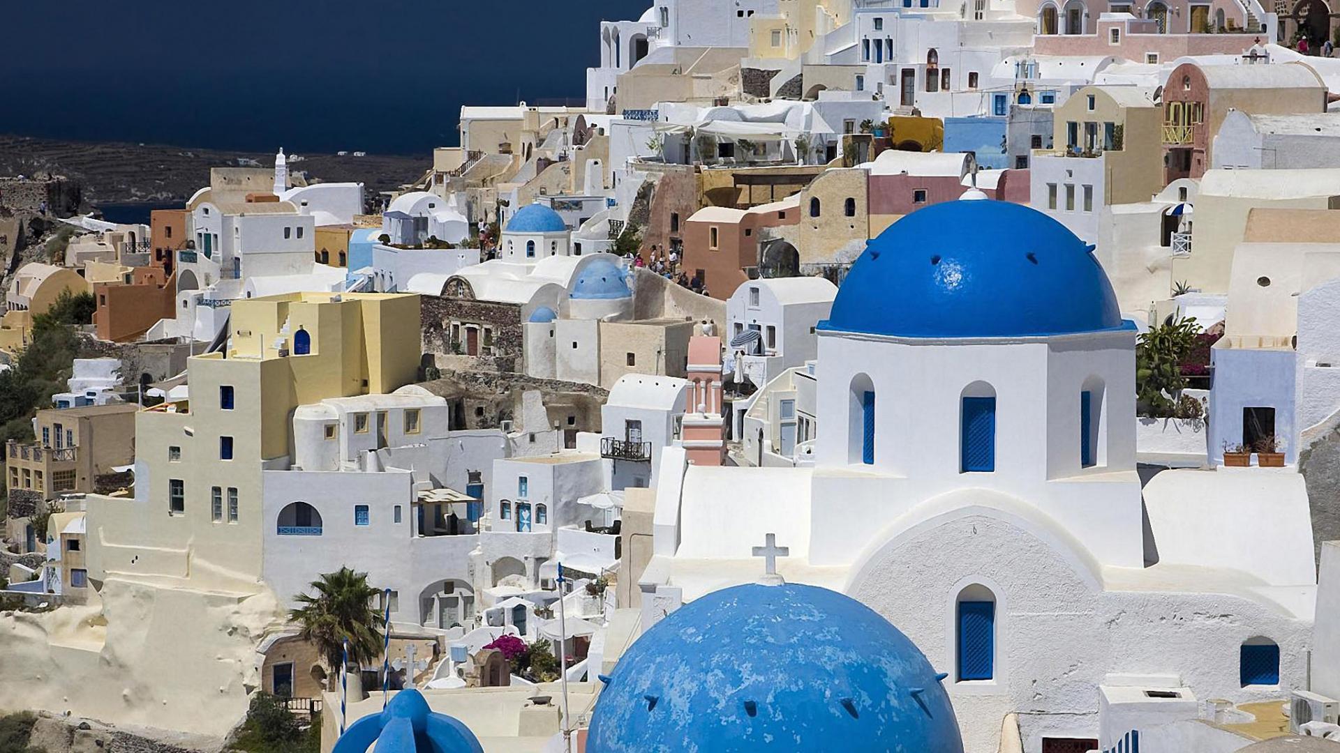 1920x1080 Santorini In The Greek Isles HD desktop wallpaper : Widescreen