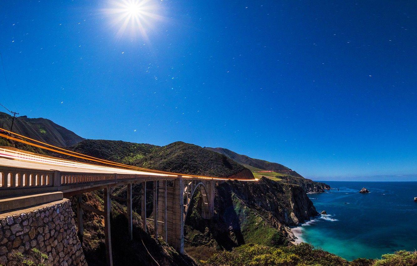 1332x850 Pacific ocean, Bixby Bridge, Big Sur .