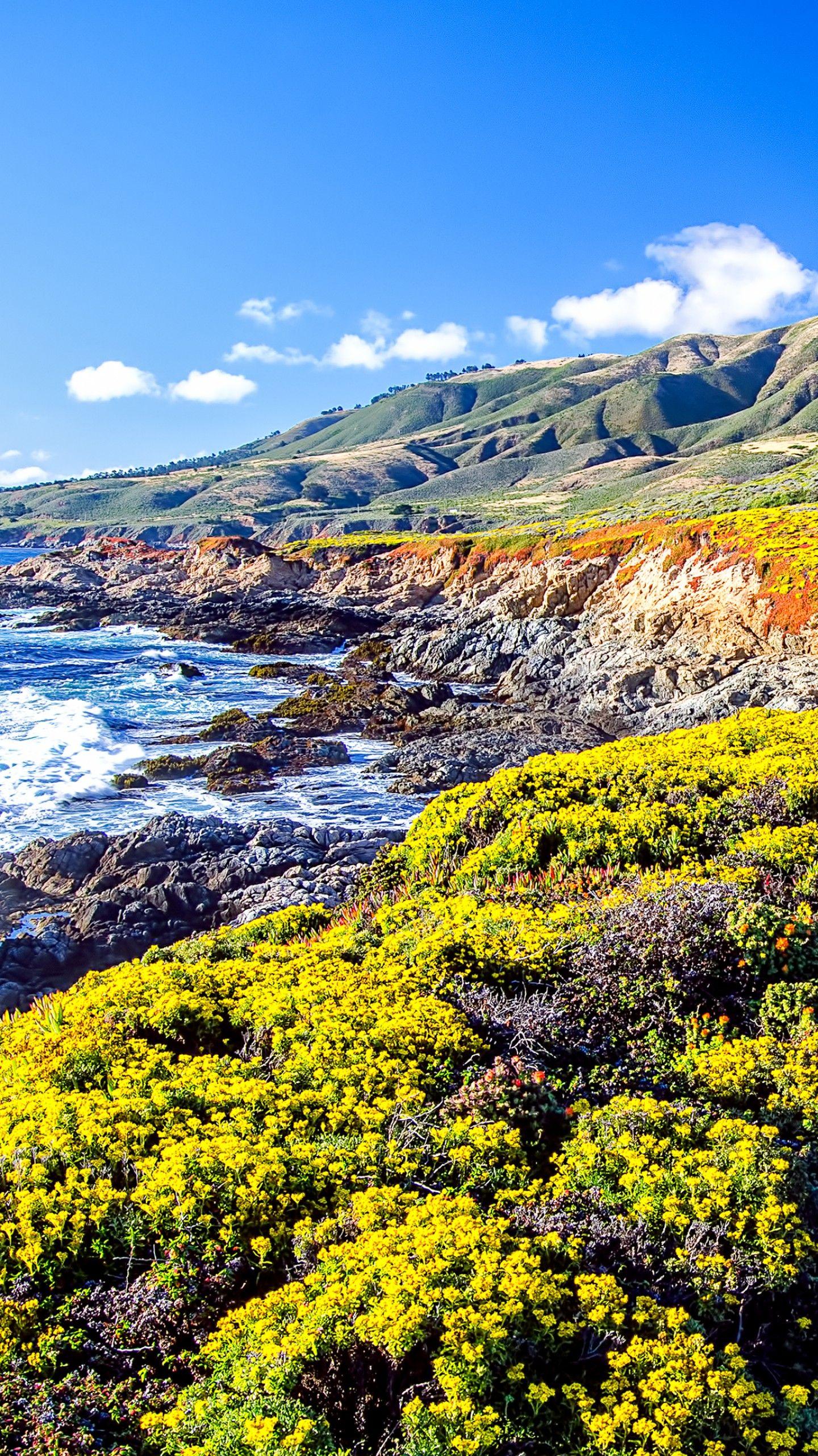 1440x2560 Wallpaper Pacific Coast Highway, Mountains, Seascape, Landscape