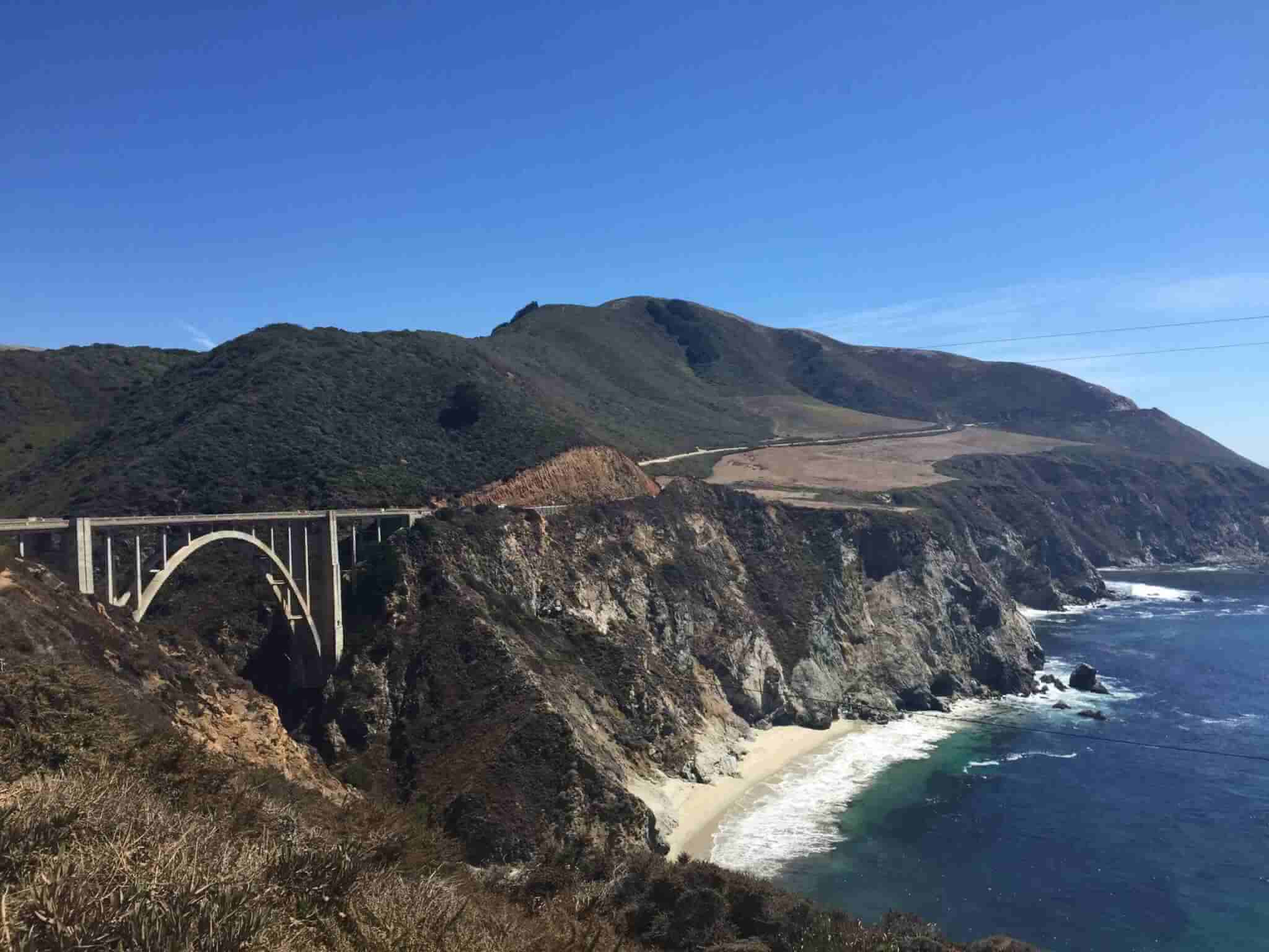 2048x1536 Pacific Coast Highway (Convertible Mustang) Man and His Backpack