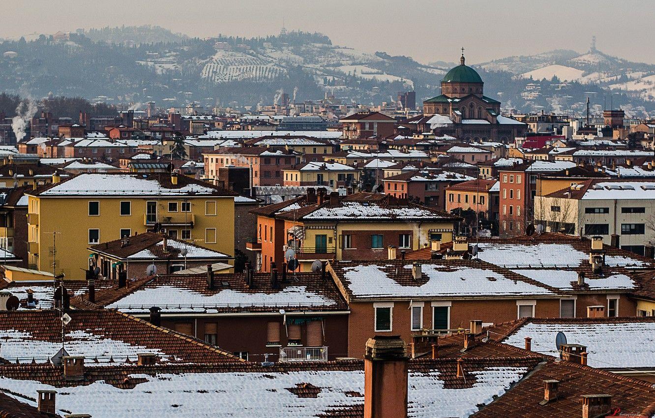 1332x850 Wallpaper winter, snow, home, Italy, Winter in Bologna image for desktop, section город