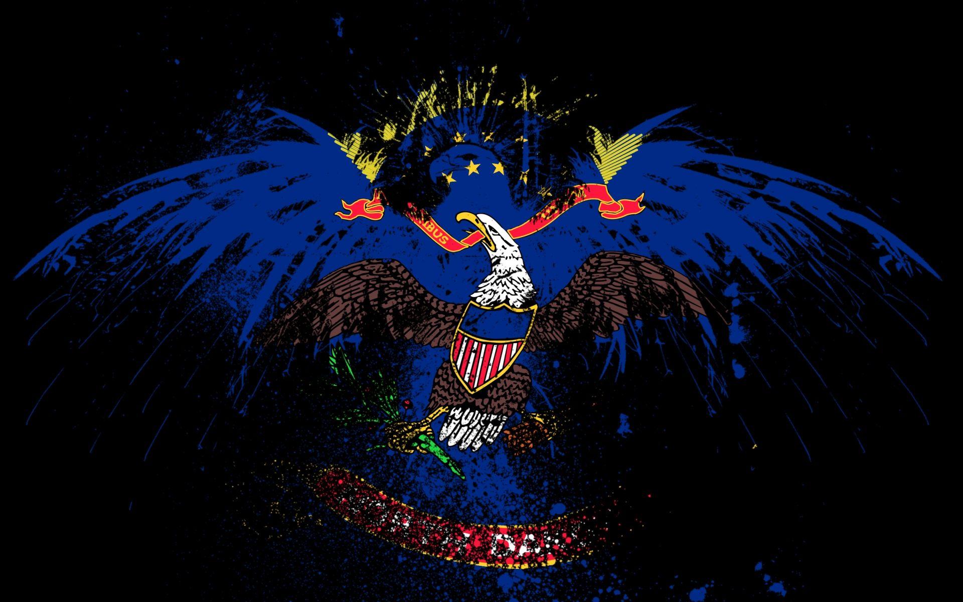 1920x1200 eagles hawk flags usa north dakota state 1920x1200 wallpaper High