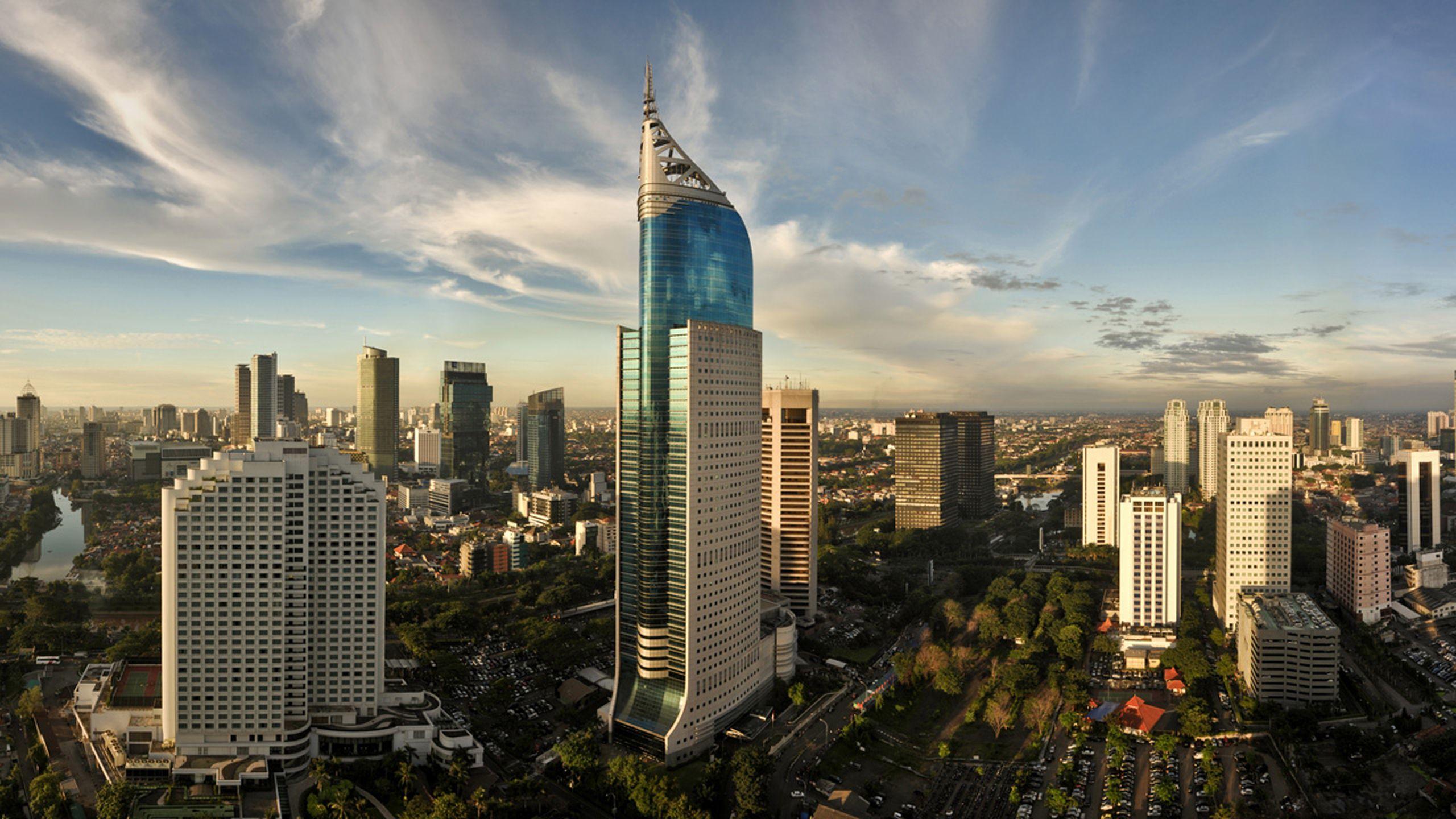2560x1440 Jakarta Indonesia Skyline hình nền HD
