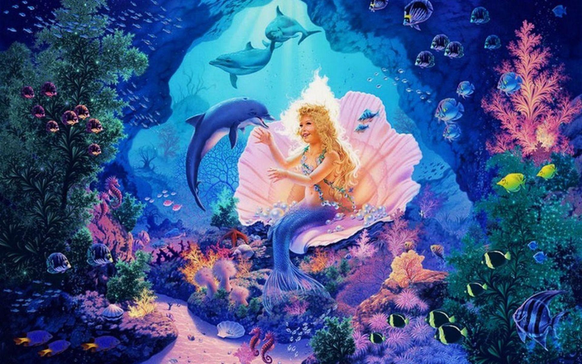 1920x1200 Little Mermaid Princess Wallpaper And Treasure