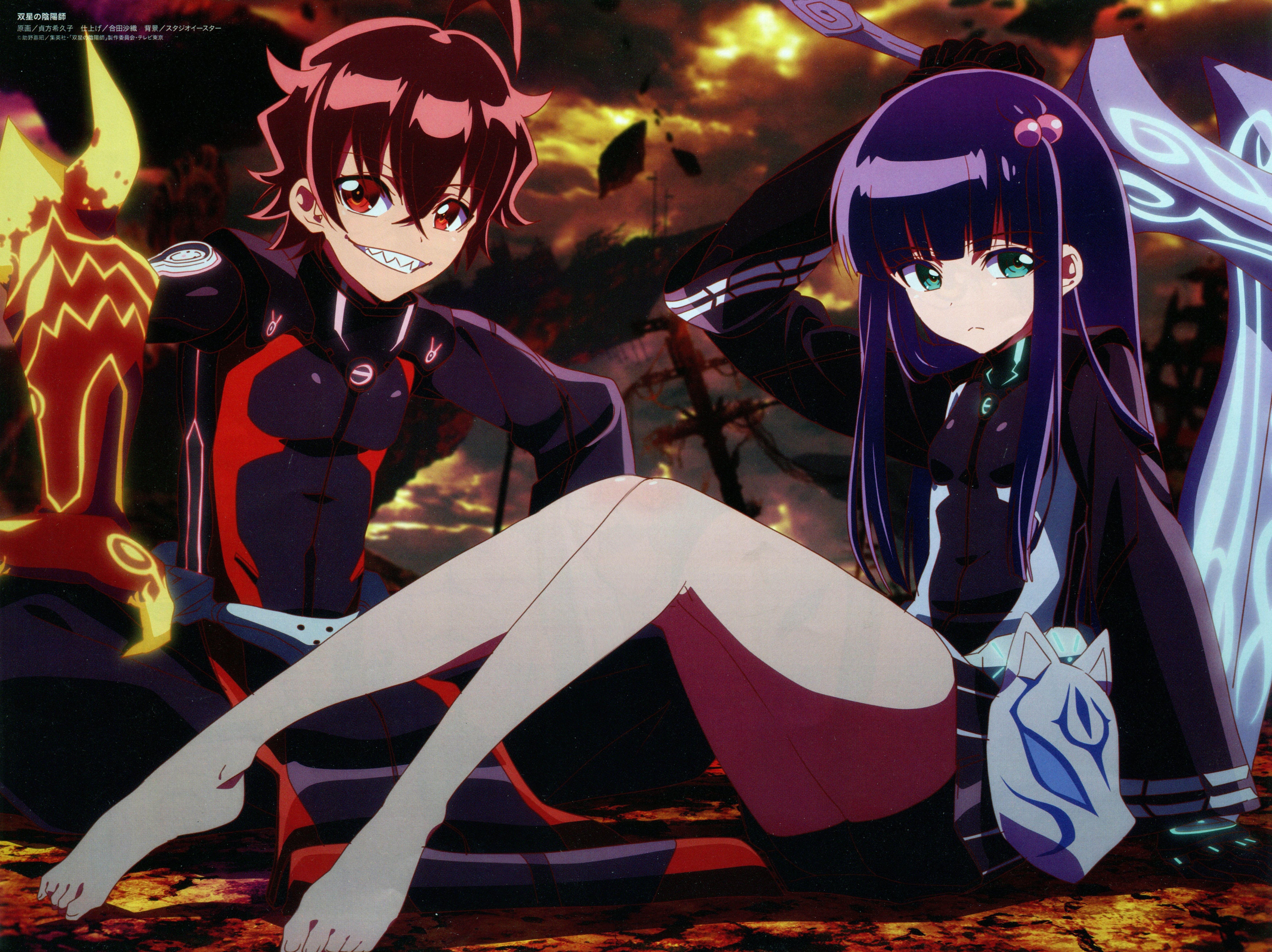 7037x5268 Two female anime characters illustrations, Sousei no Onmyouji