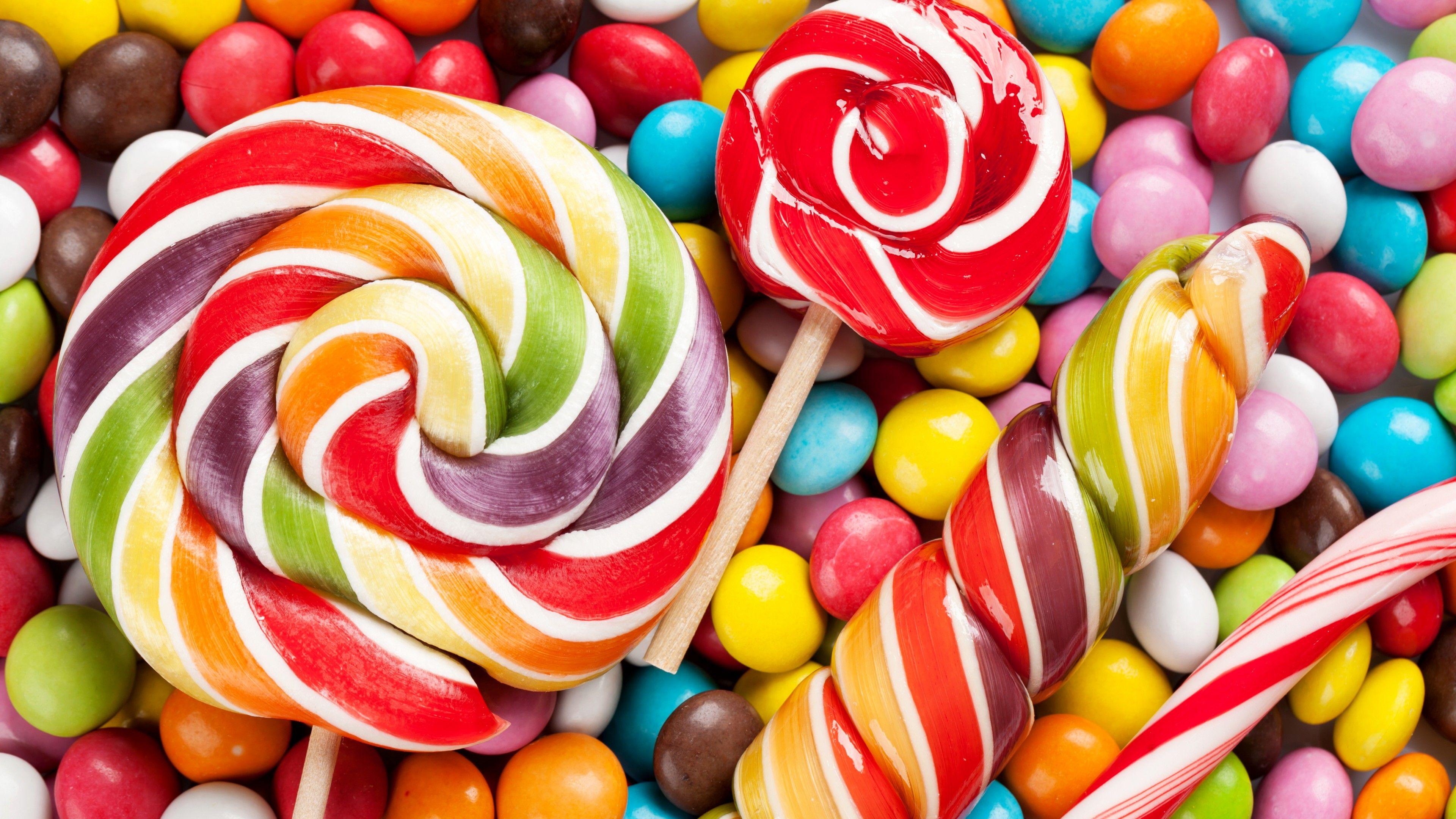 3840x2160 Wallpaper colorful, 4k, 5k wallpaper, candy, abstract, OS