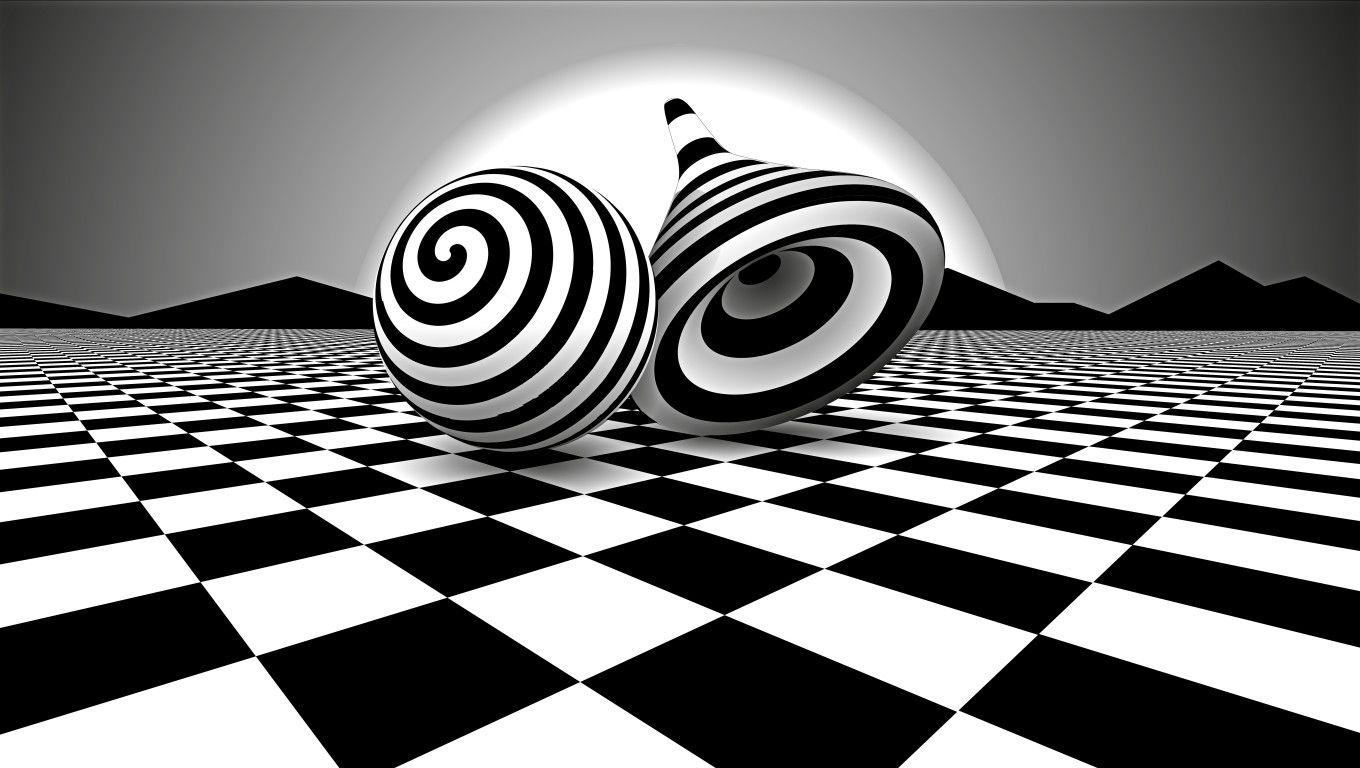 1360x768 Black White Optical Illusion Laptop HD HD 4k Wallpaper