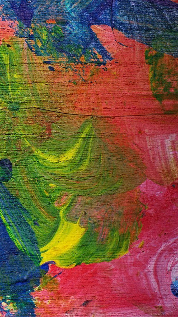 750x1334 Colorful Easel Brush Strokes iPhone 6 Wallpaper Apple