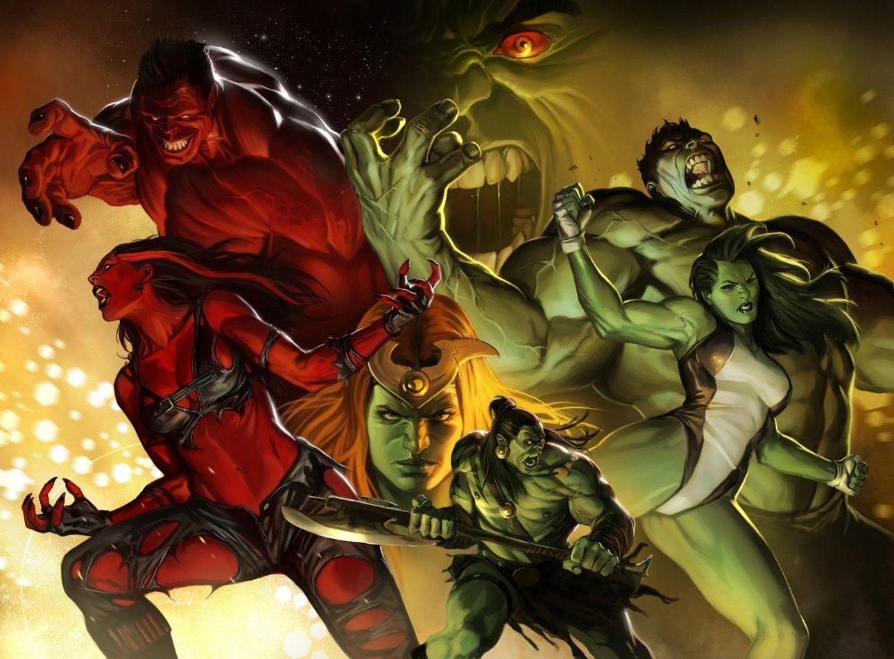 1289x950 Thor and Beta Ray Bill vs. Hulk Family