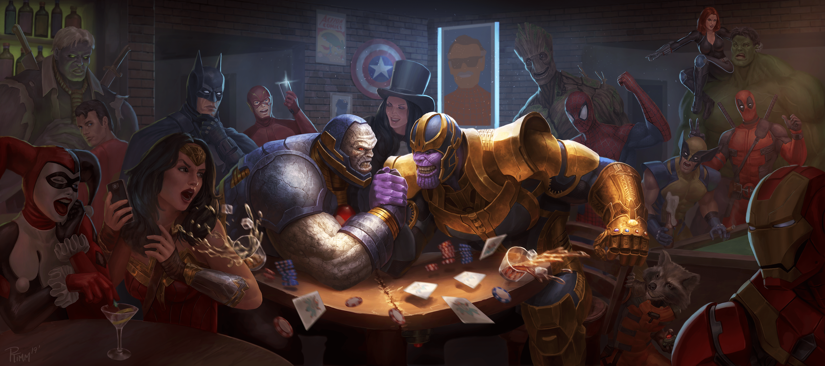 3381x1500 Darkseid vs Thanos 2 [3440x1440]