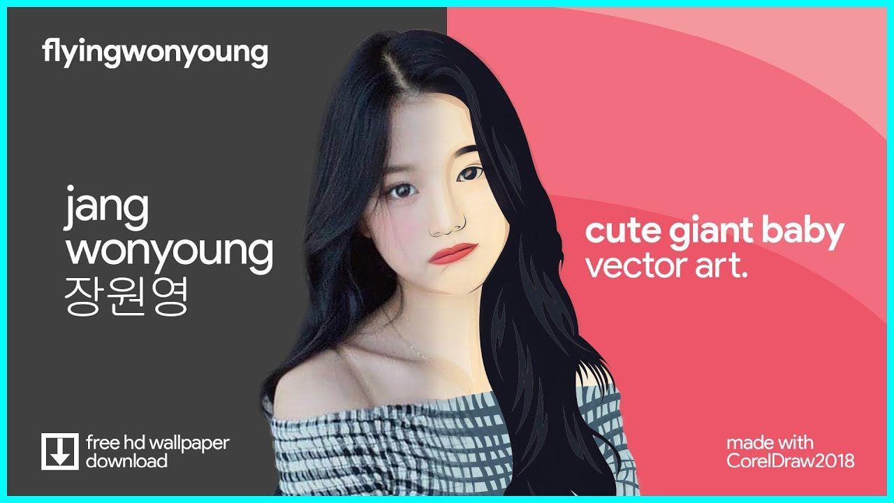 1280x720 let's make jang wonyoung 장원영 vector art and make it a wallpaper