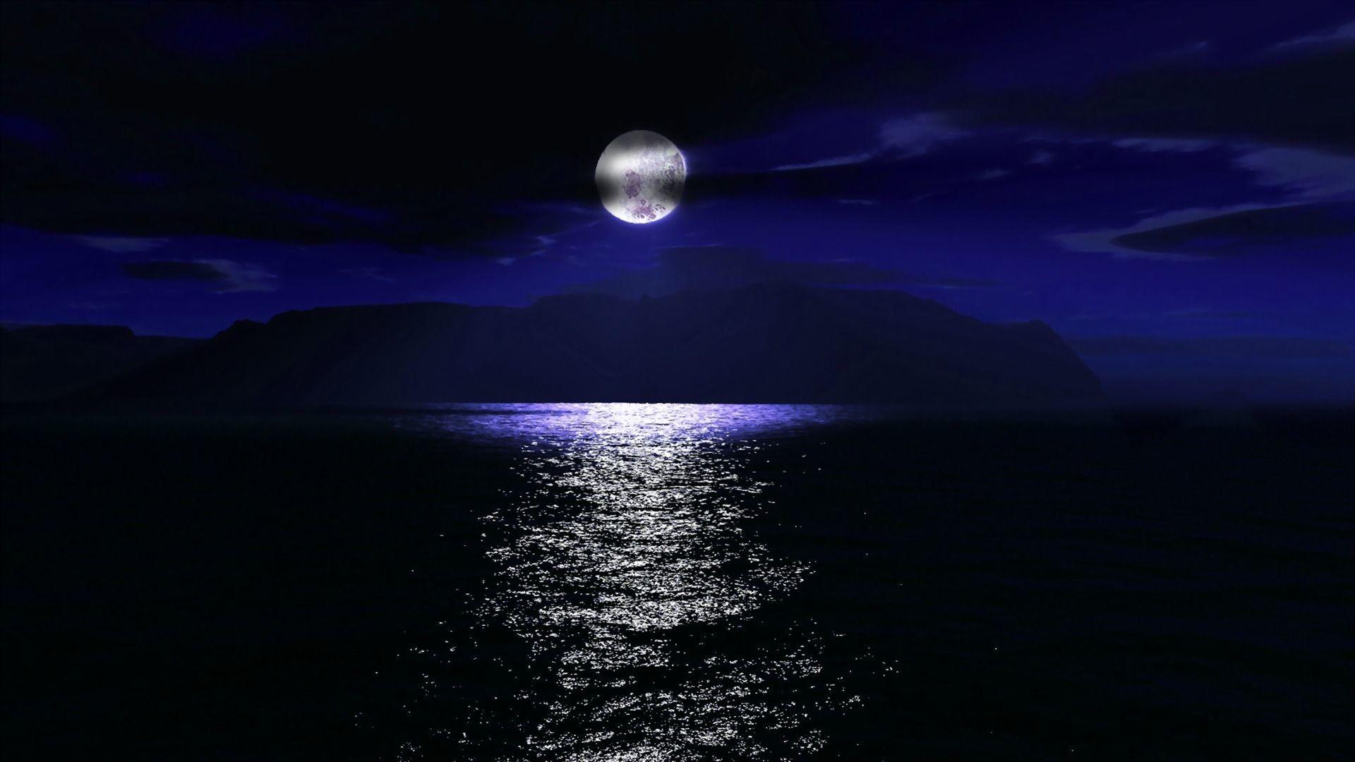 1920x1080 Blue Moon Wallpaper