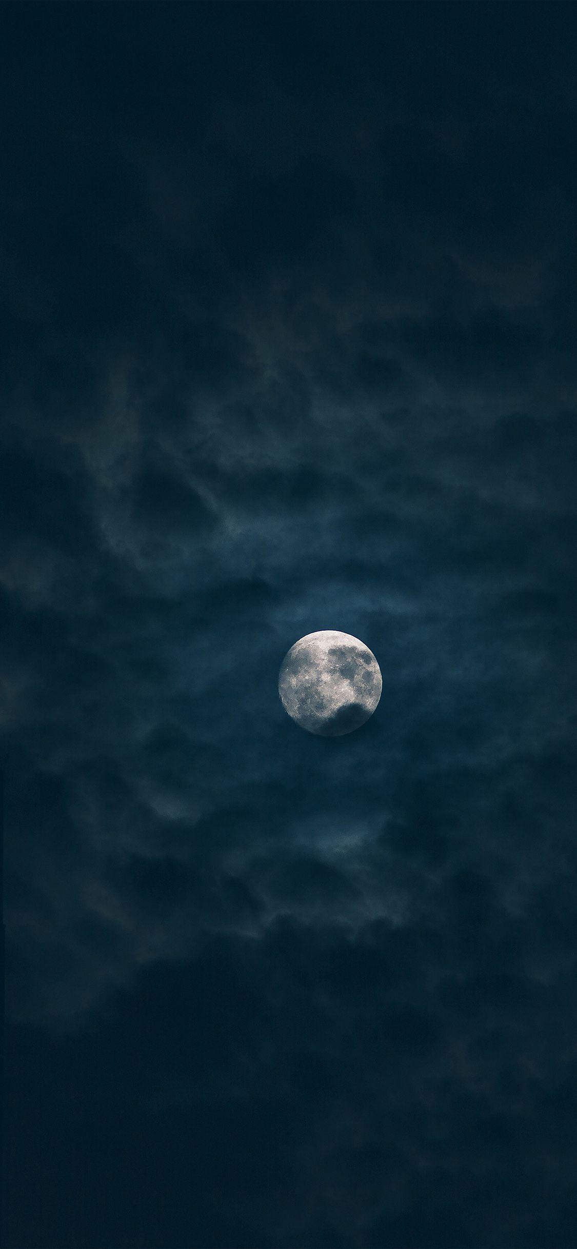 1125x2436 Moon sky dark night iPhone X Wallpaper Free Download