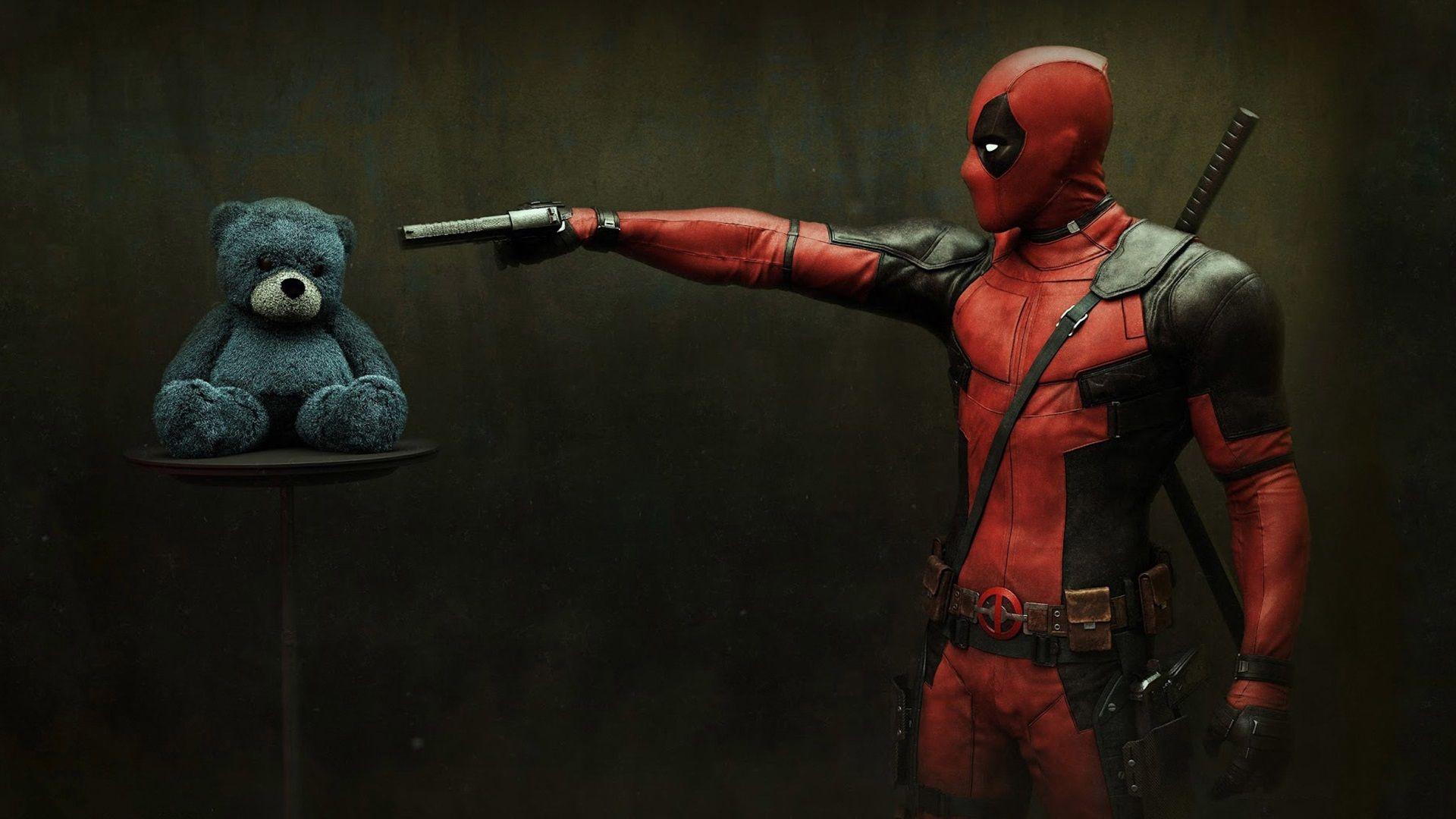 1920x1080 Wallpaper Deadpool and Teddy Bear 1920x1080 Full HD 2K Picture, Image