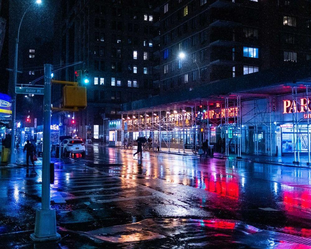 Night City Rain Lights Wallpapers Top Free Night City Rain Lights