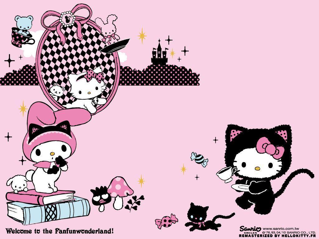 1024x768 Hello Kitty and friends having fun. Hello kitty halloween wallpaper, Hello kitty wallpaper, Hello kitty