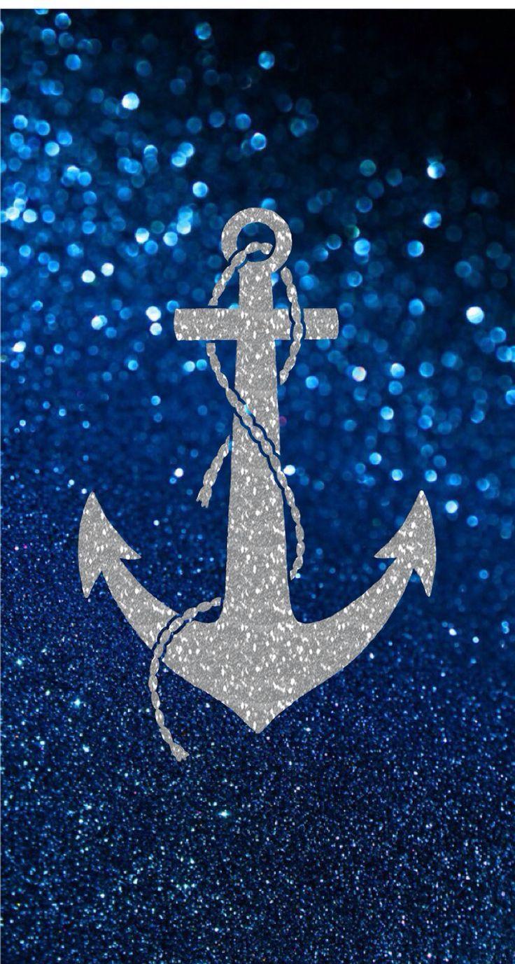 736x1377 Glitter Anchor Wallpaper