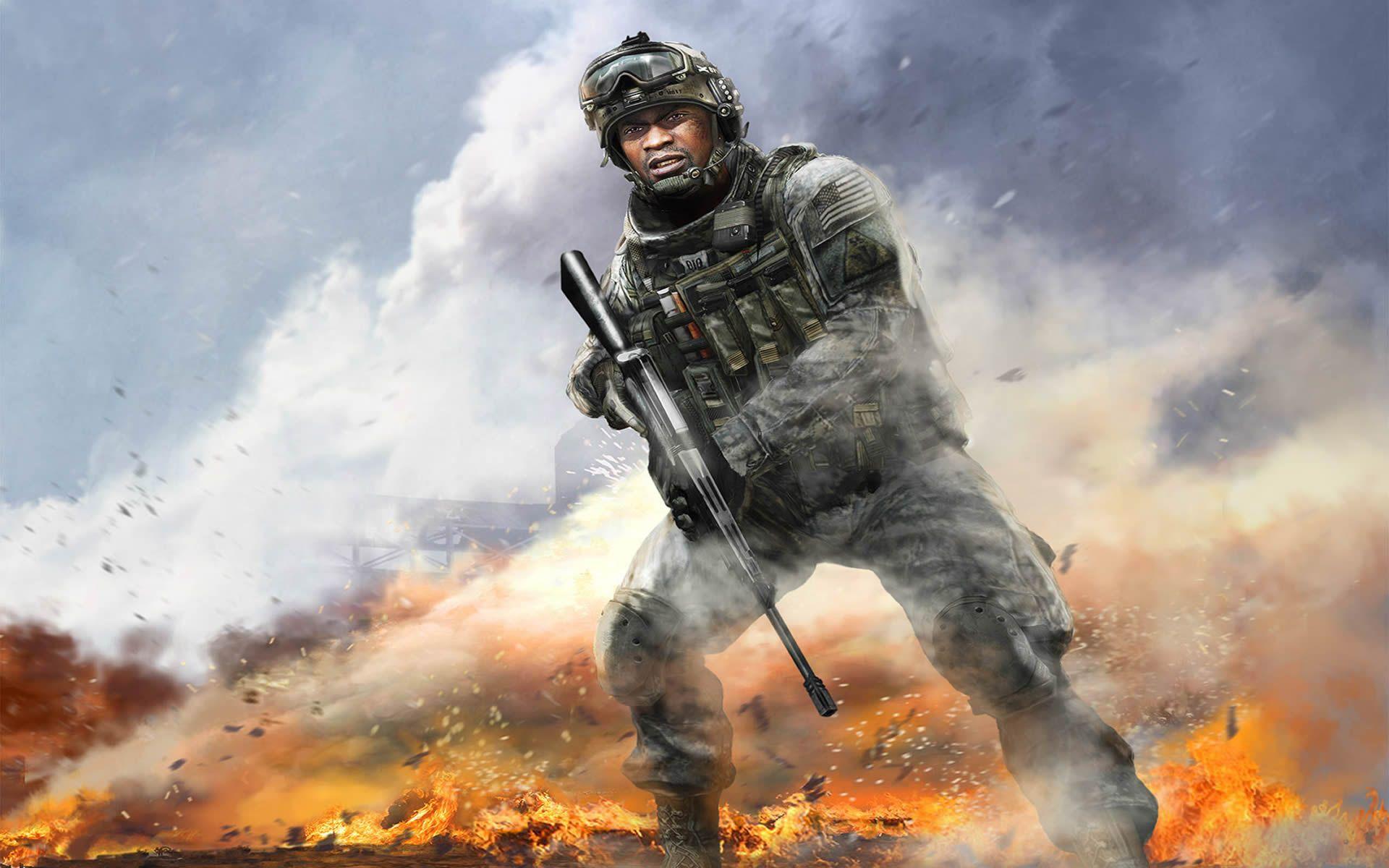 1920x1200 In The Midst Of Action Of Duty Modern Warfare 2 Wallpaper