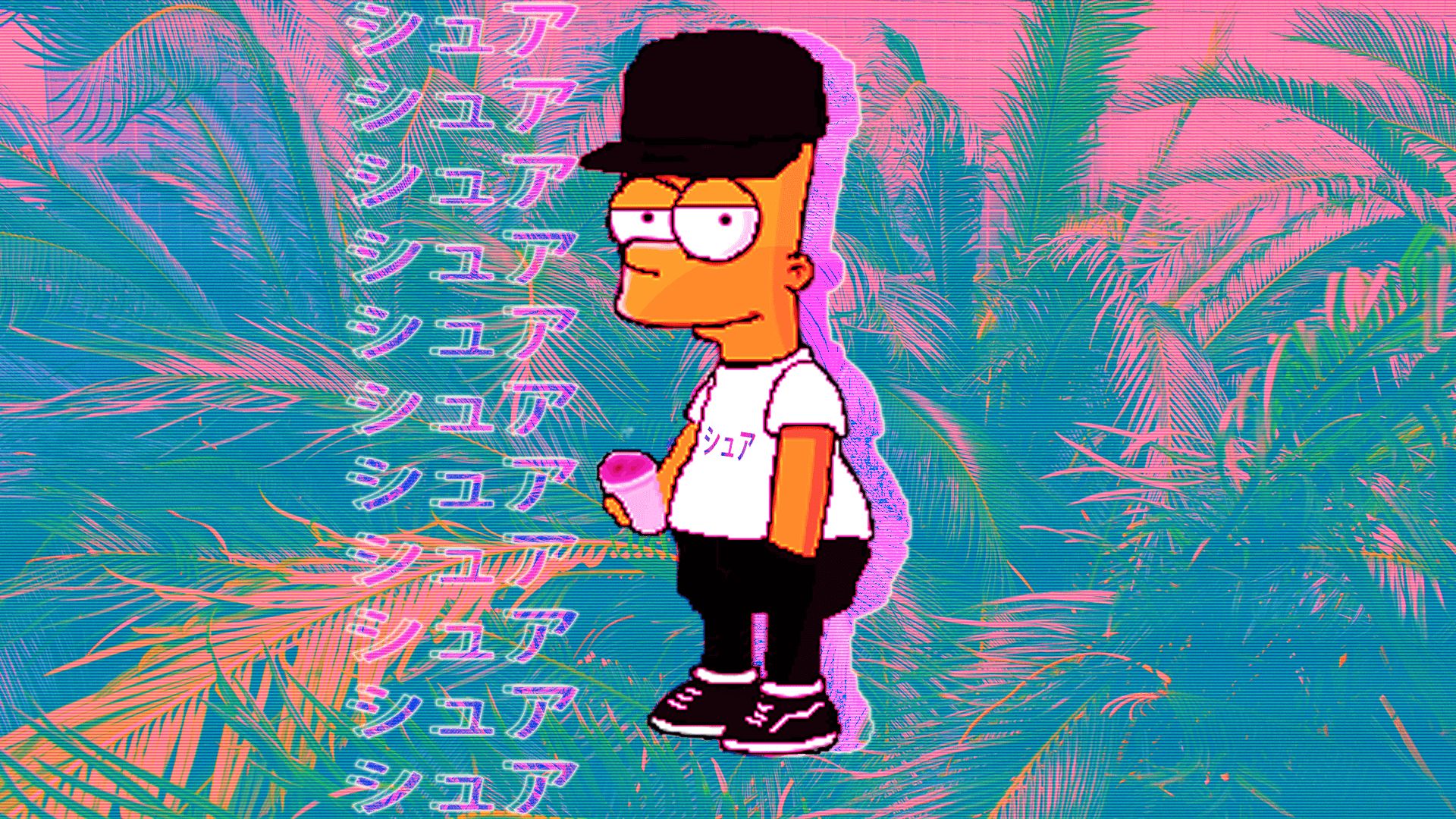 Hình nền PC 1920x1080 Aesthetic Bart Simpson