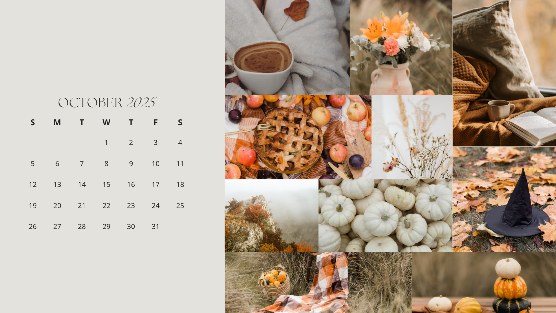 1920x1080 Free October 2025 Desktop Calendar Background (EASY DOWNLOAD)