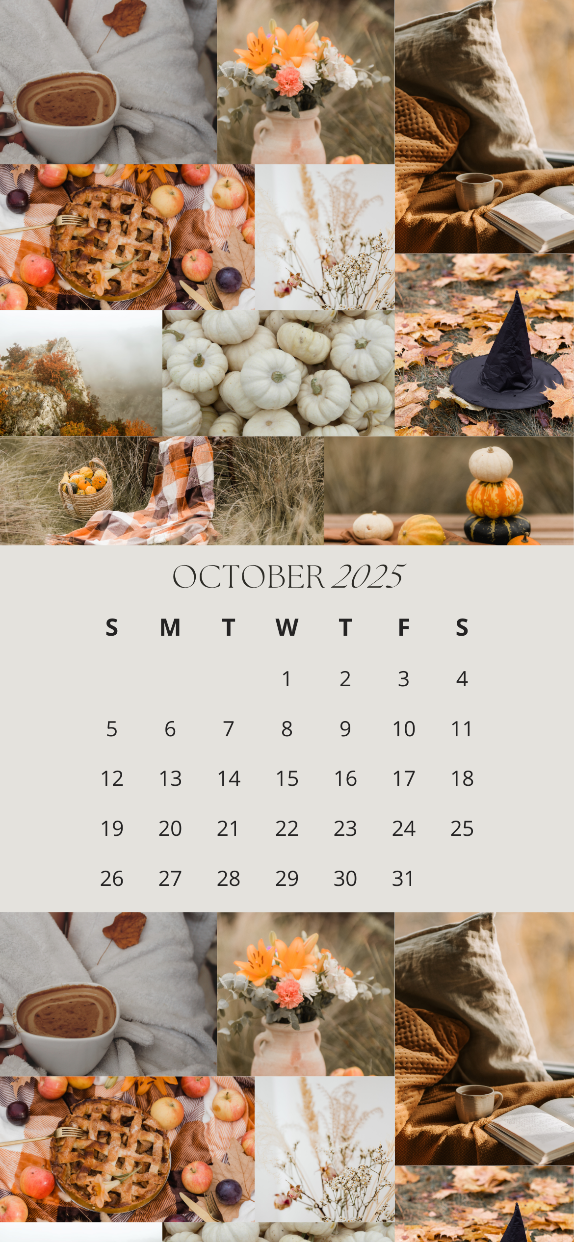 1170x2532 October 2025 iPhone Calendar Background (FREE EASY DOWNLOAD)