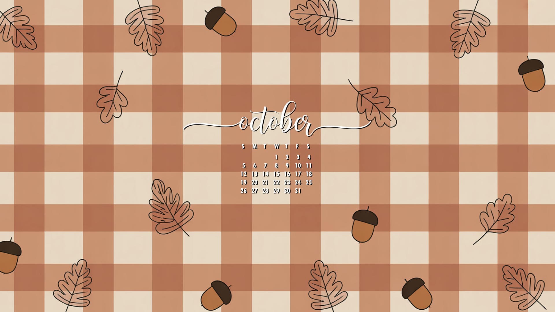 1920x1080 Free October 2025 Calendar Wallpaper