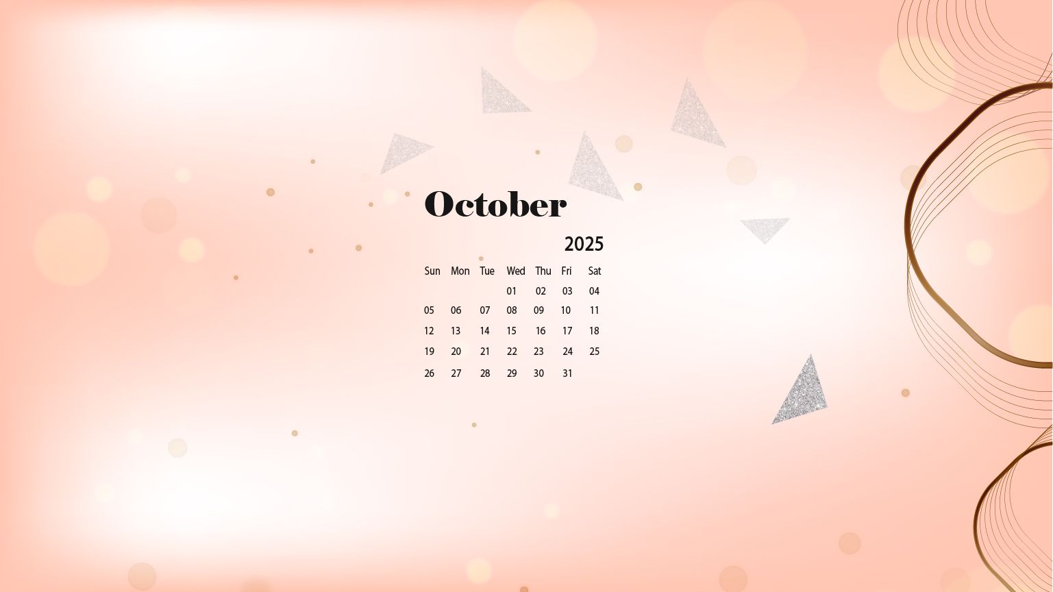 1537x864 October 2025 Desktop Wallpaper Calendar