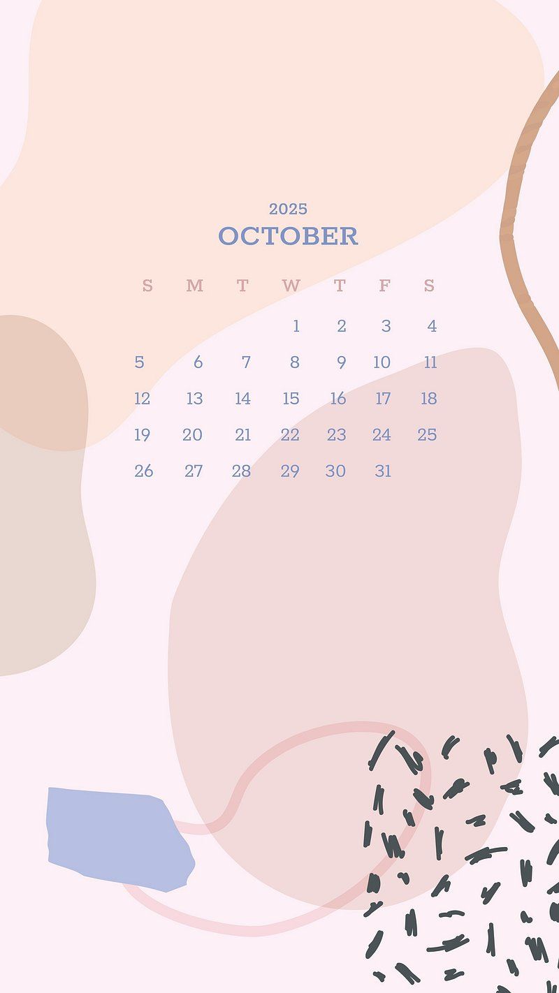 800x1422 October 2025 calendar aesthetic illustration. Free Photo Illustration