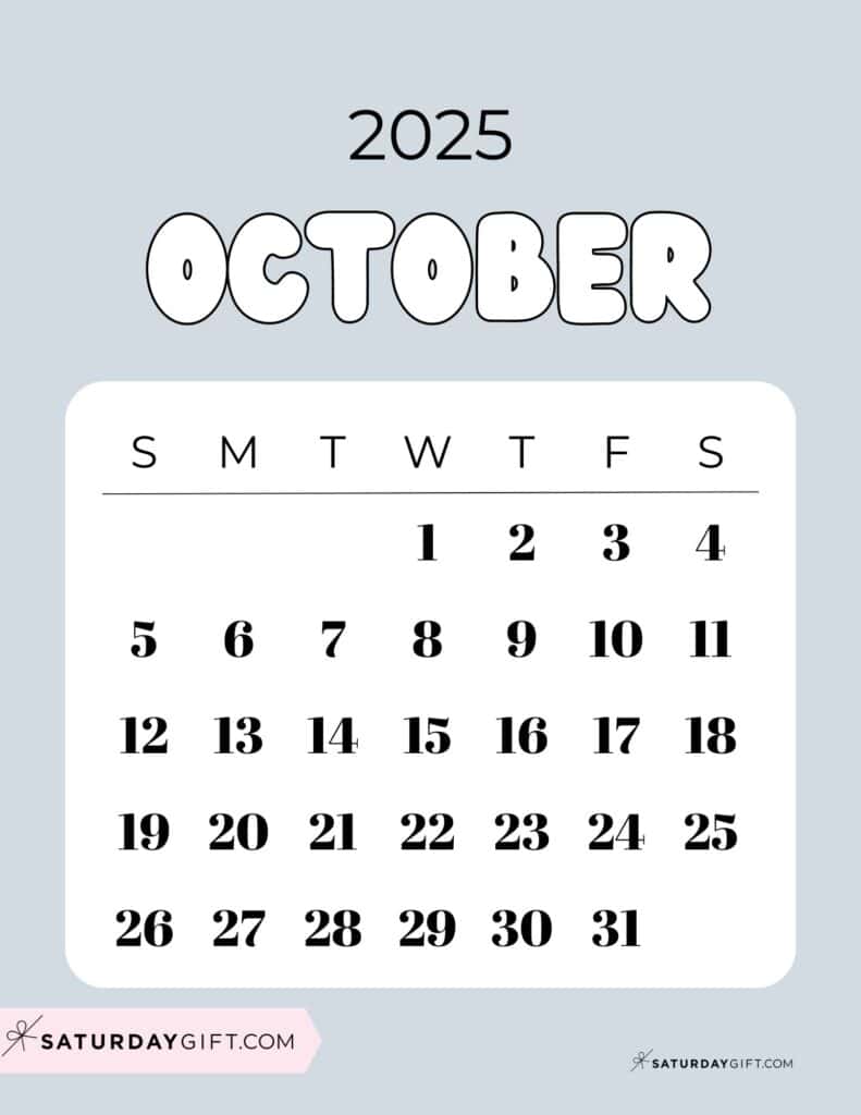 791x1024 October 2025 Calendars Cute Free Printable PDFs