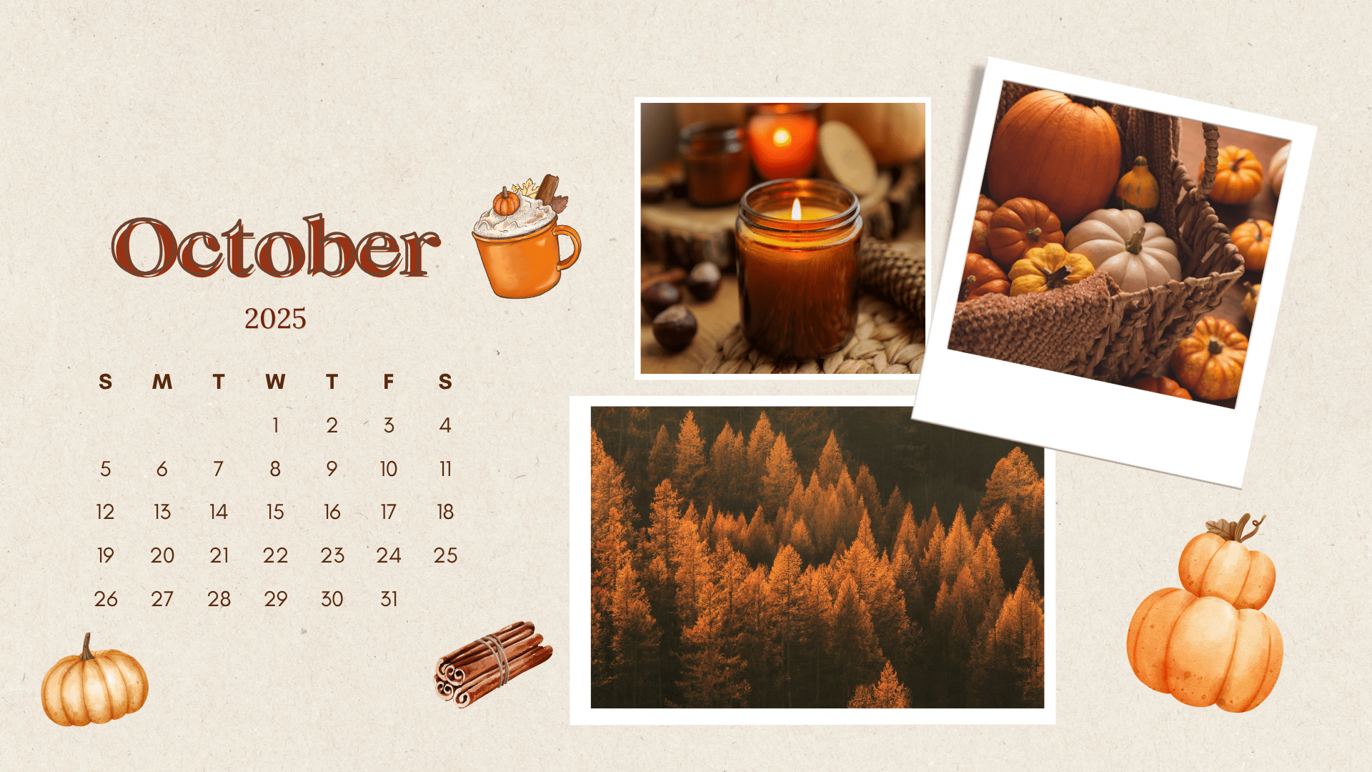 1920x1080 Free October 2025 Desktop Calendar Background (EASY DOWNLOAD)