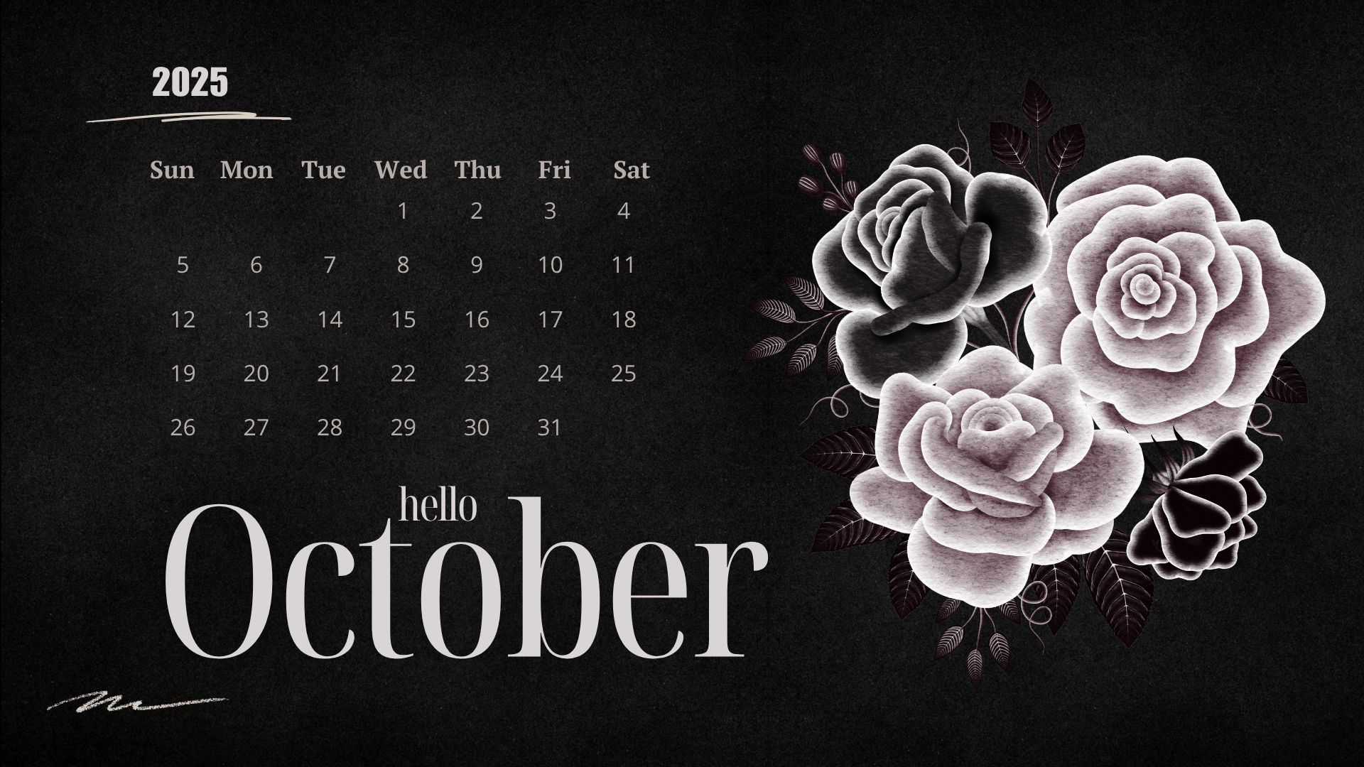 1920x1080 Free October 2025 Desktop Calendar Background (EASY DOWNLOAD)