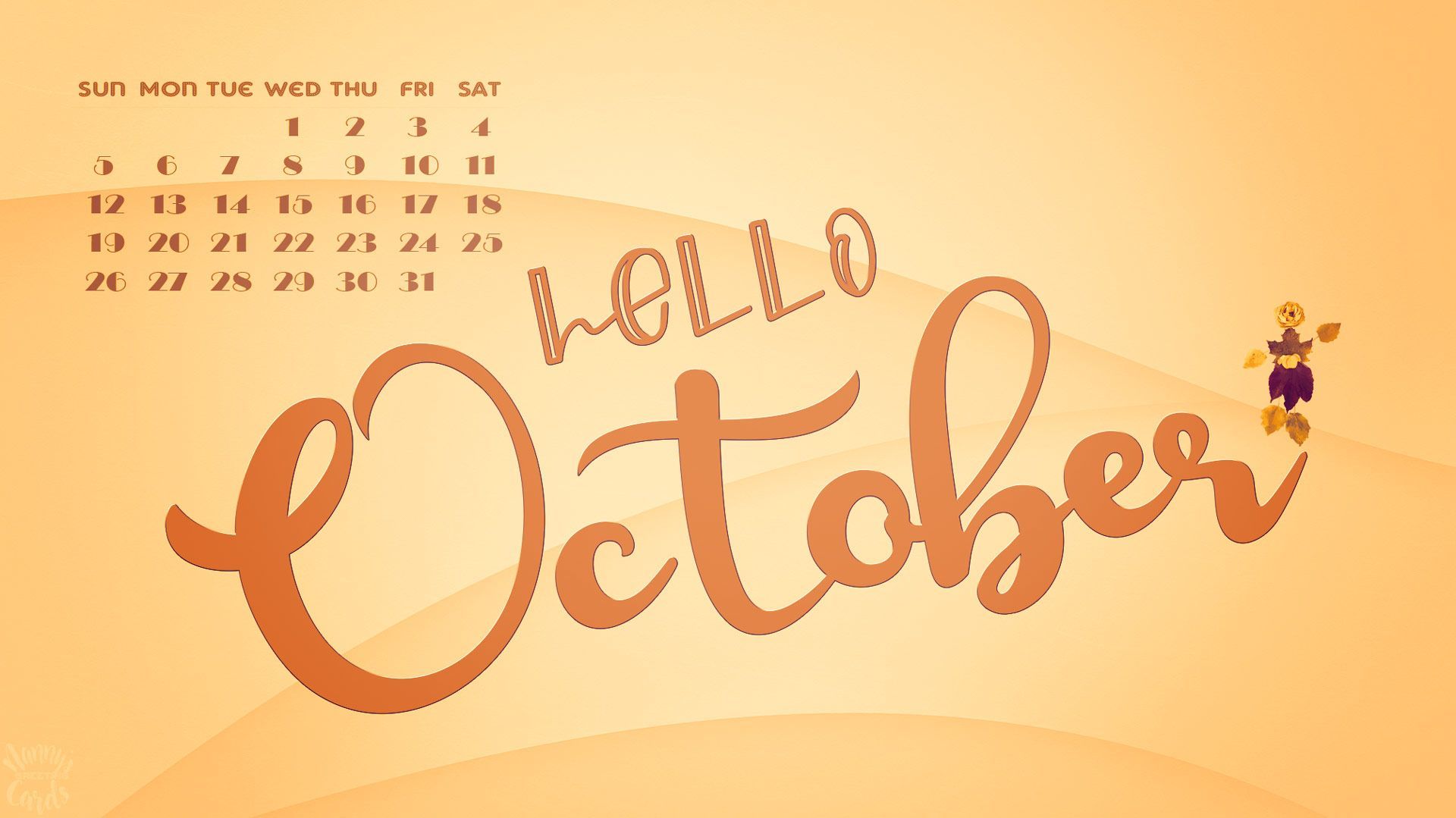 1920x1079 Hello October 2025 Desktop Wallpaper Leaves Man