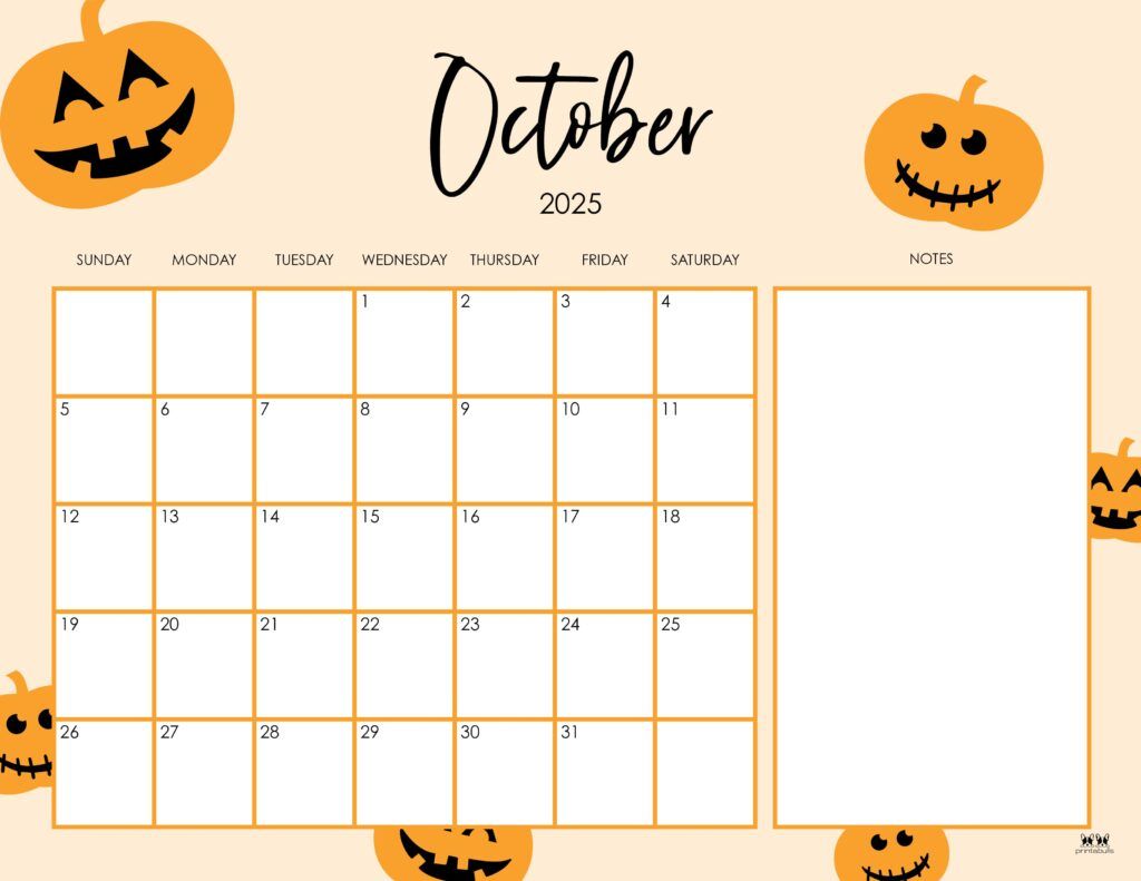 1024x791 October 2025 Calendars FREE Printables