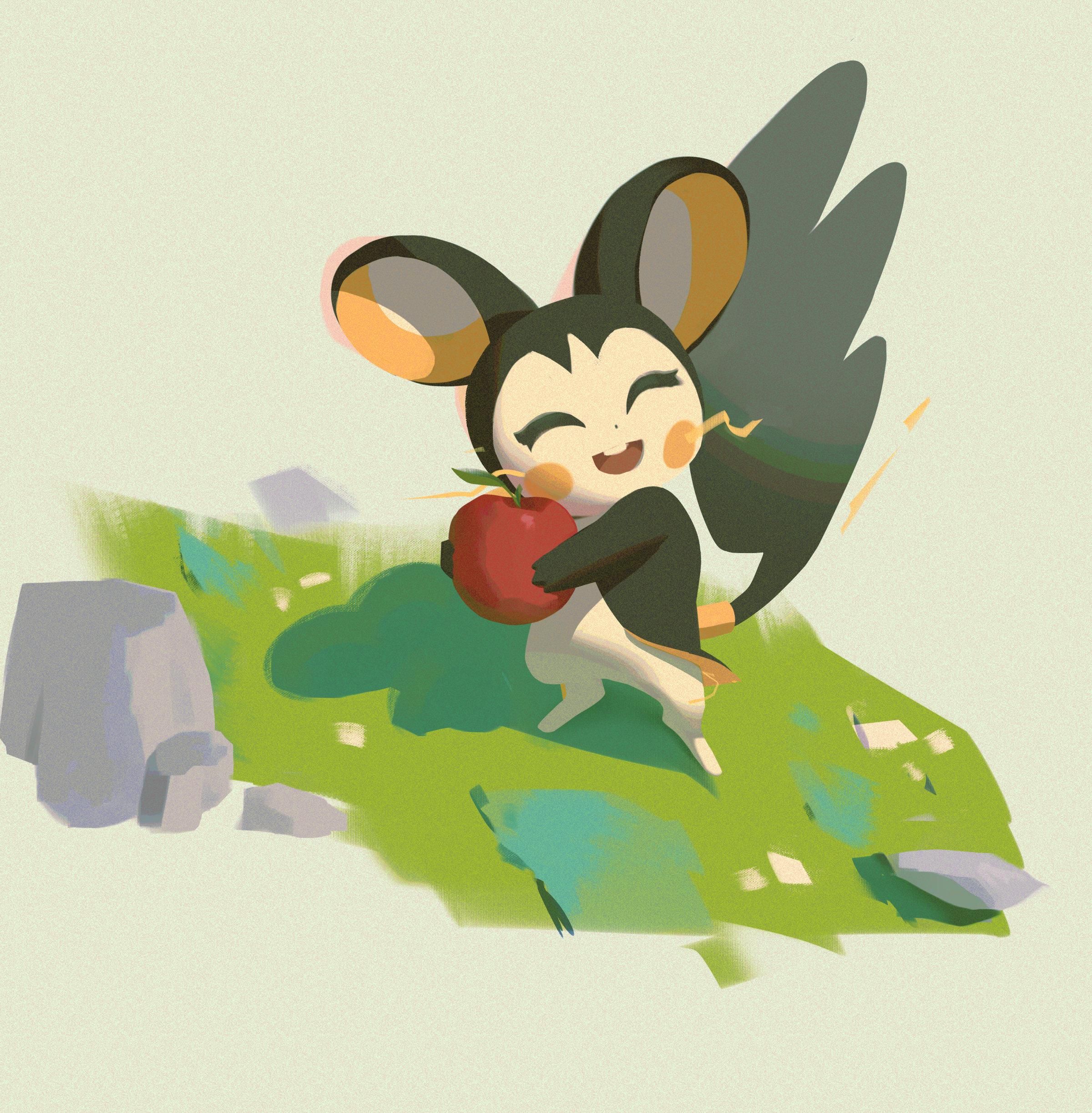 2400x2445 Emolga artwork I did while experimenting some vibrant colors palettes :)