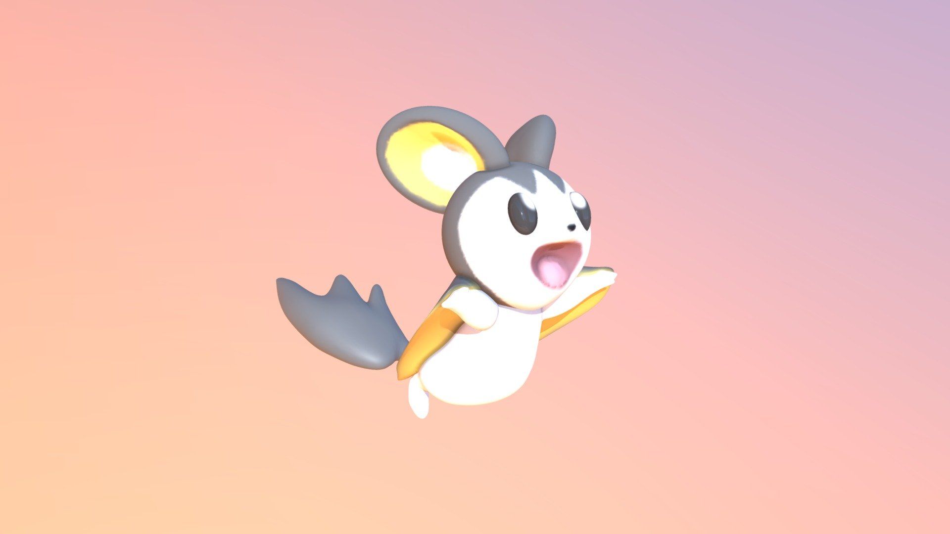 1920x1080 Emolga model by zhychrome [e48ebfa]