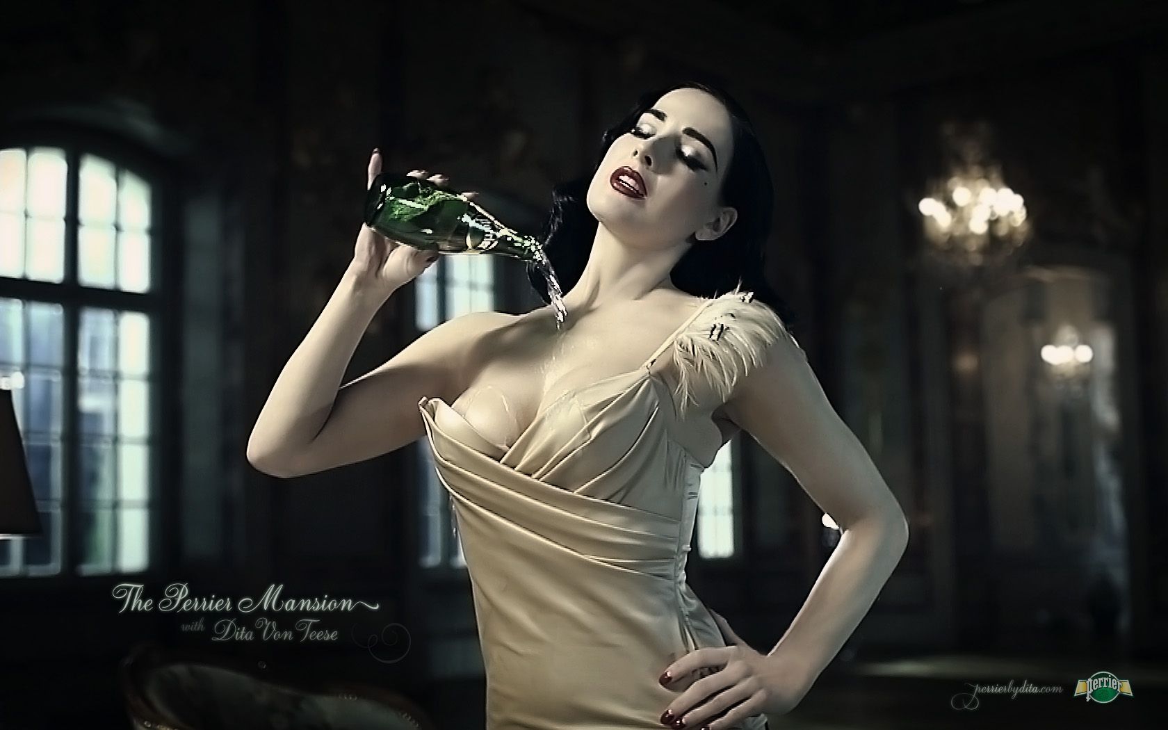 1680x1050 Video Loving: Dita Von Teese At The Perrier Mansion's A Danielle Life