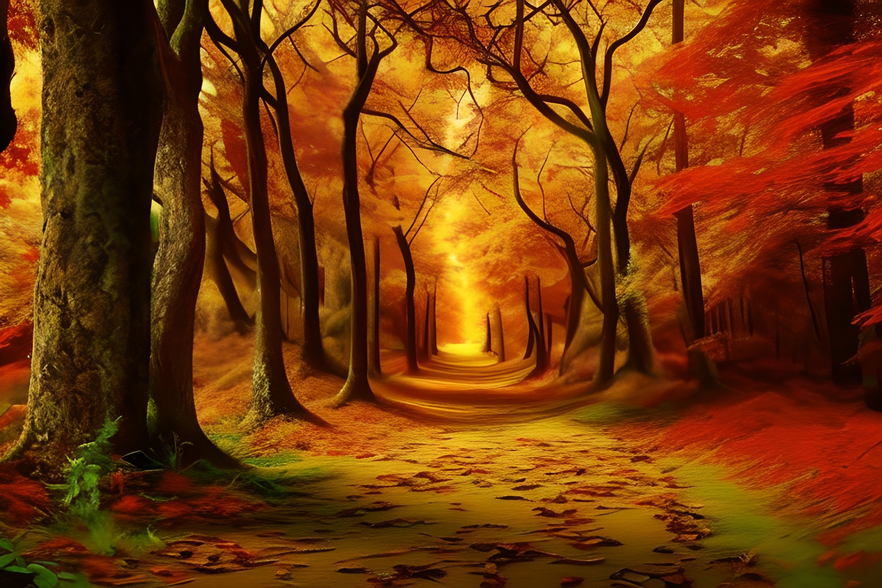 3000x2000 Autumn Forest Landscape Background Graphic by Fstock · Creative Fabrica