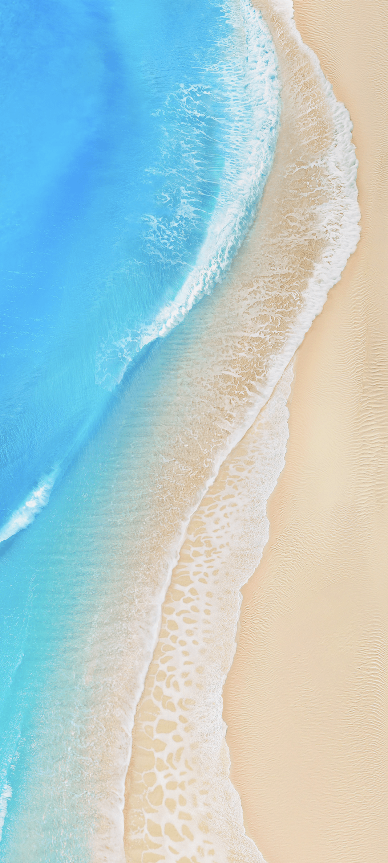 1260x2800 Crystal Clear Water Crashing Waves At The Beach From Above Vivo Stock Default Origin OS Funtouch OS Google Android