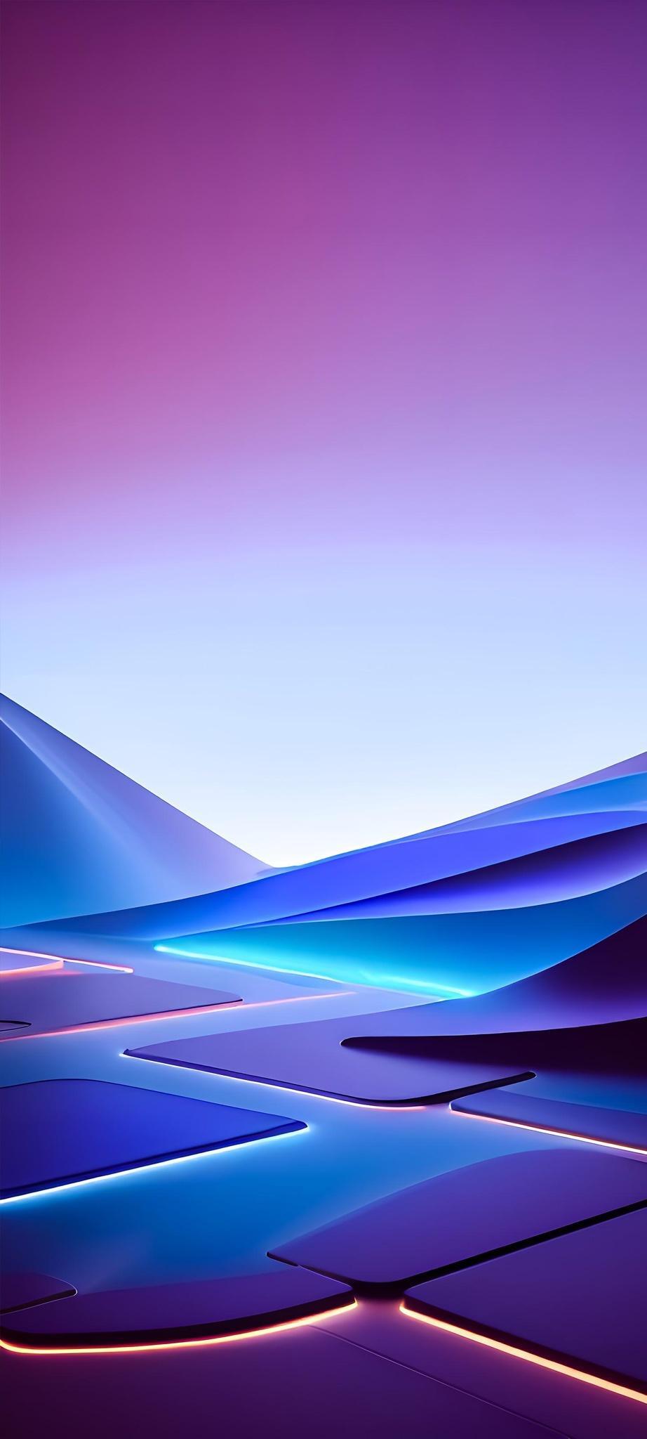 922x2048 Vivo Stock Default Origin OS Funtouch OS Google Android LED Lights Landscape Futuristic Future Ultra Modern