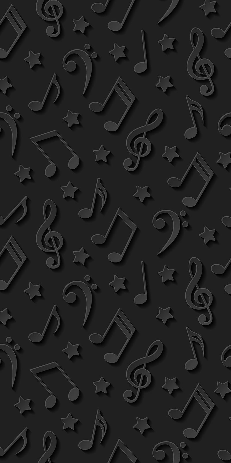 800x1600 Music Notes, abstract, black, dark, desenho, stars, HD phone wallpaper